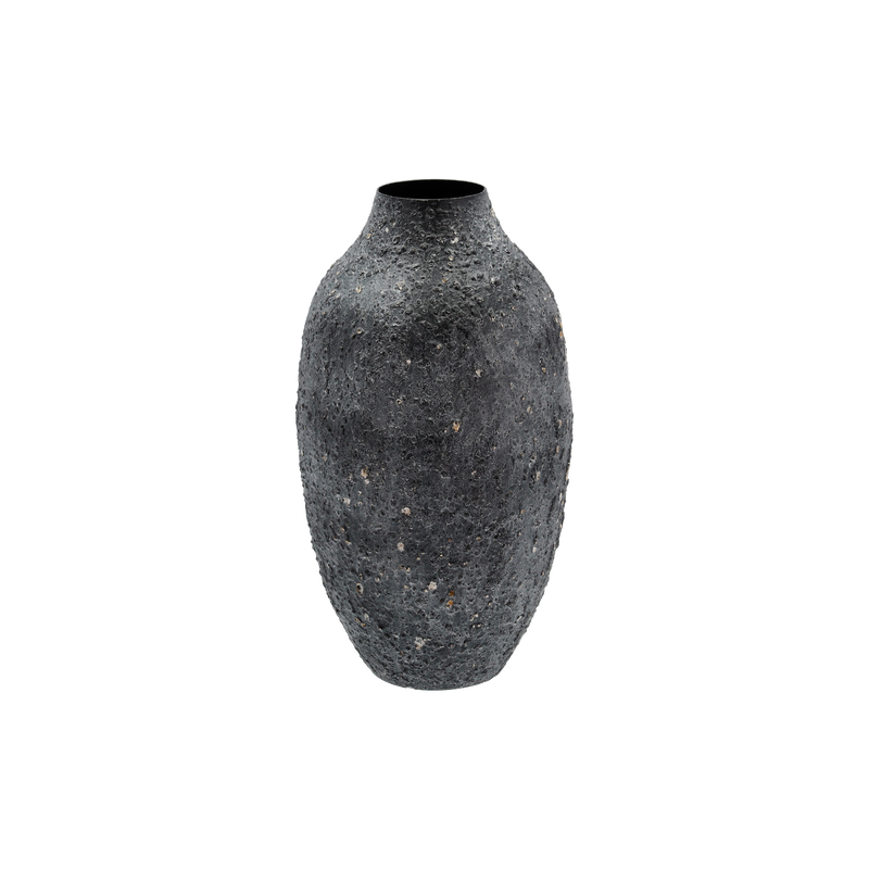 VILLA COLLECTION Torden vase, rund - mørkegrå/sort jern (H:43)