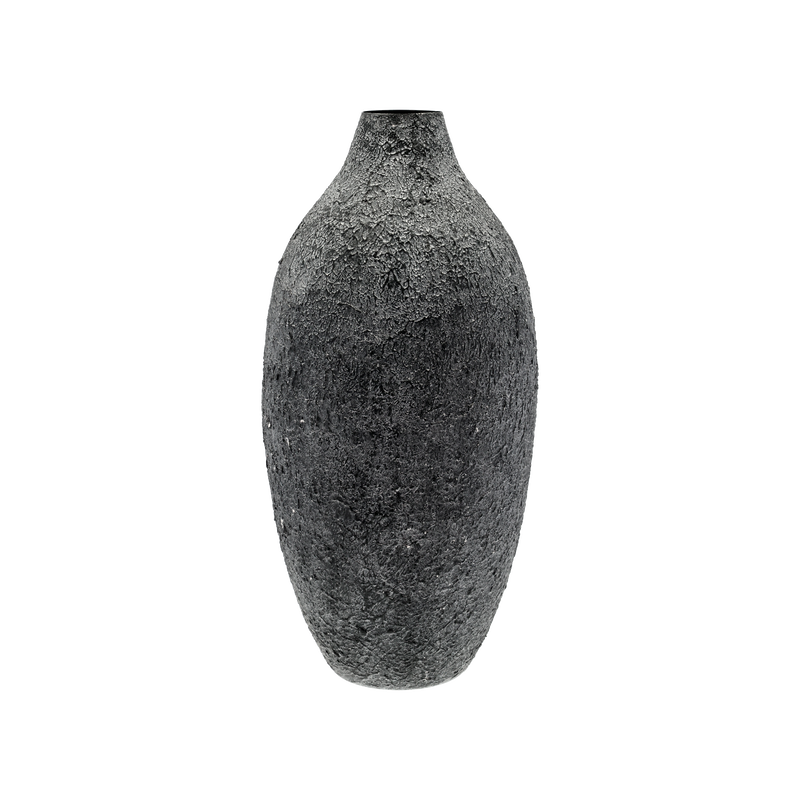 VILLA COLLECTION Torden vase, rund - mørkegrå/sort jern (H:62,5)
