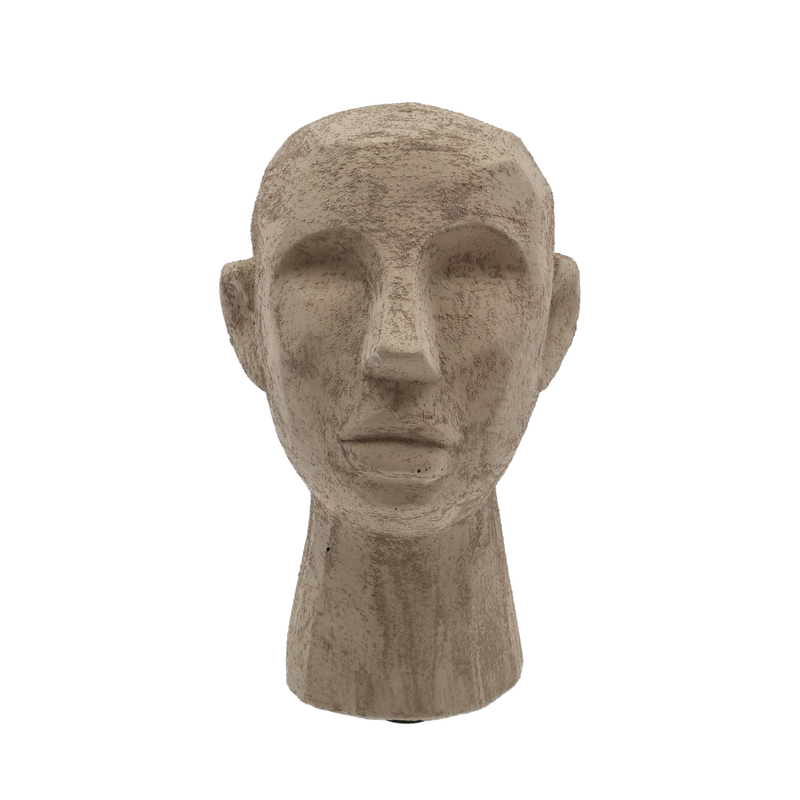 VILLA COLLECTION Talvik hoved figur - gråbrun cement (H:30)