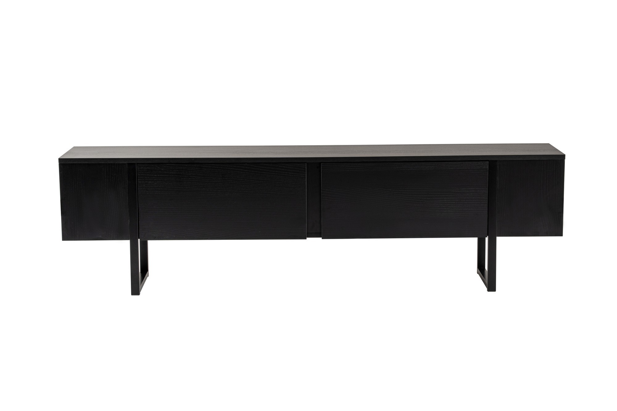 NordvÄrk Serenity Tv Bord M. 2 Låger Sort Træ Melamin Og Sort 180x29 5