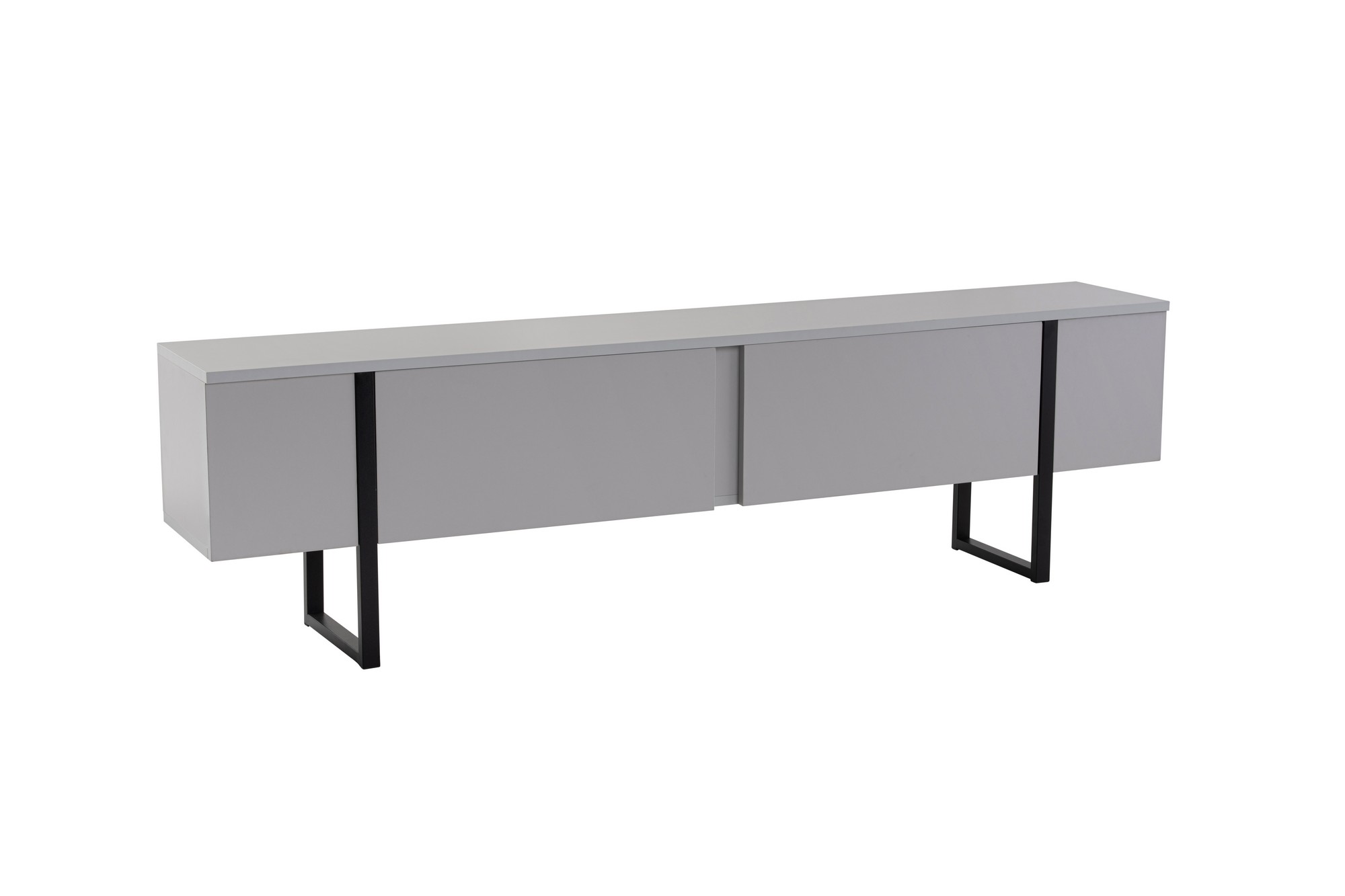 NORDVÉRK Serenity TV-bord, m. 2 dører – grå melamin og svart (180×29,5)