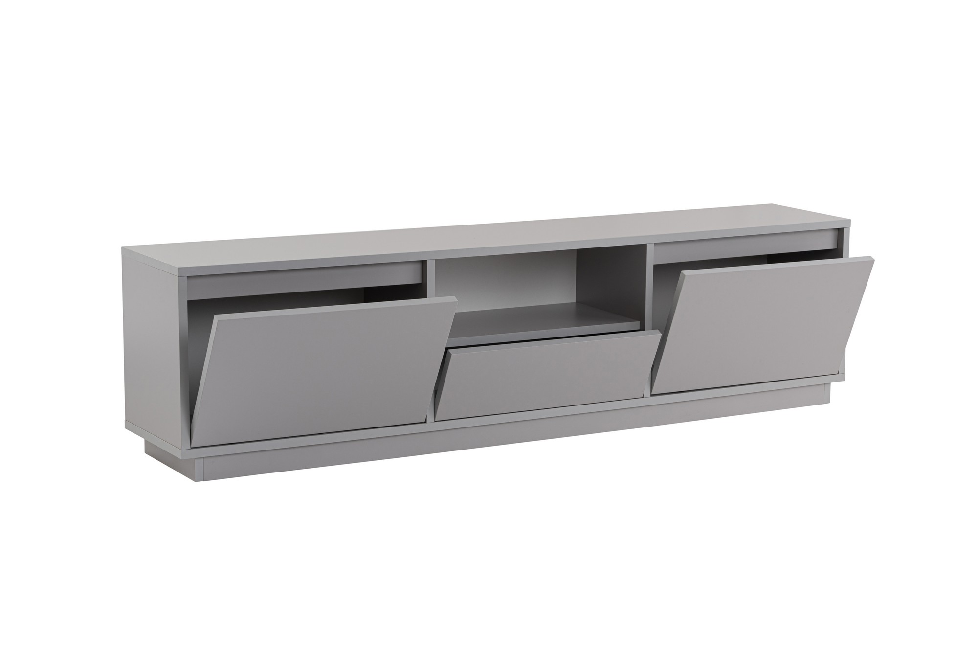NORDVÉRK Vanguard TV-bord, w. 3 dörrar och 1 fack – grå melamin (160×29,5)