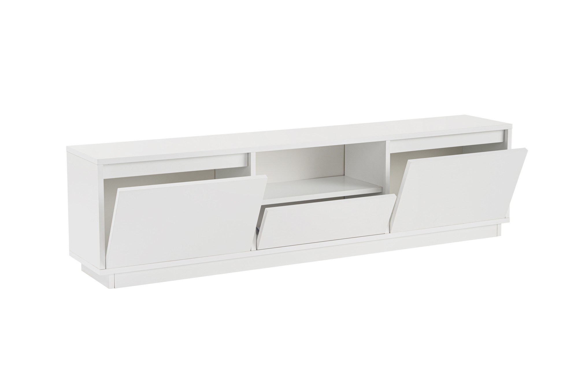 NORDVÉRK Vanguard TV-bord, w. 3 dörrar och 1 fack – vit melamin (160×29,5)
