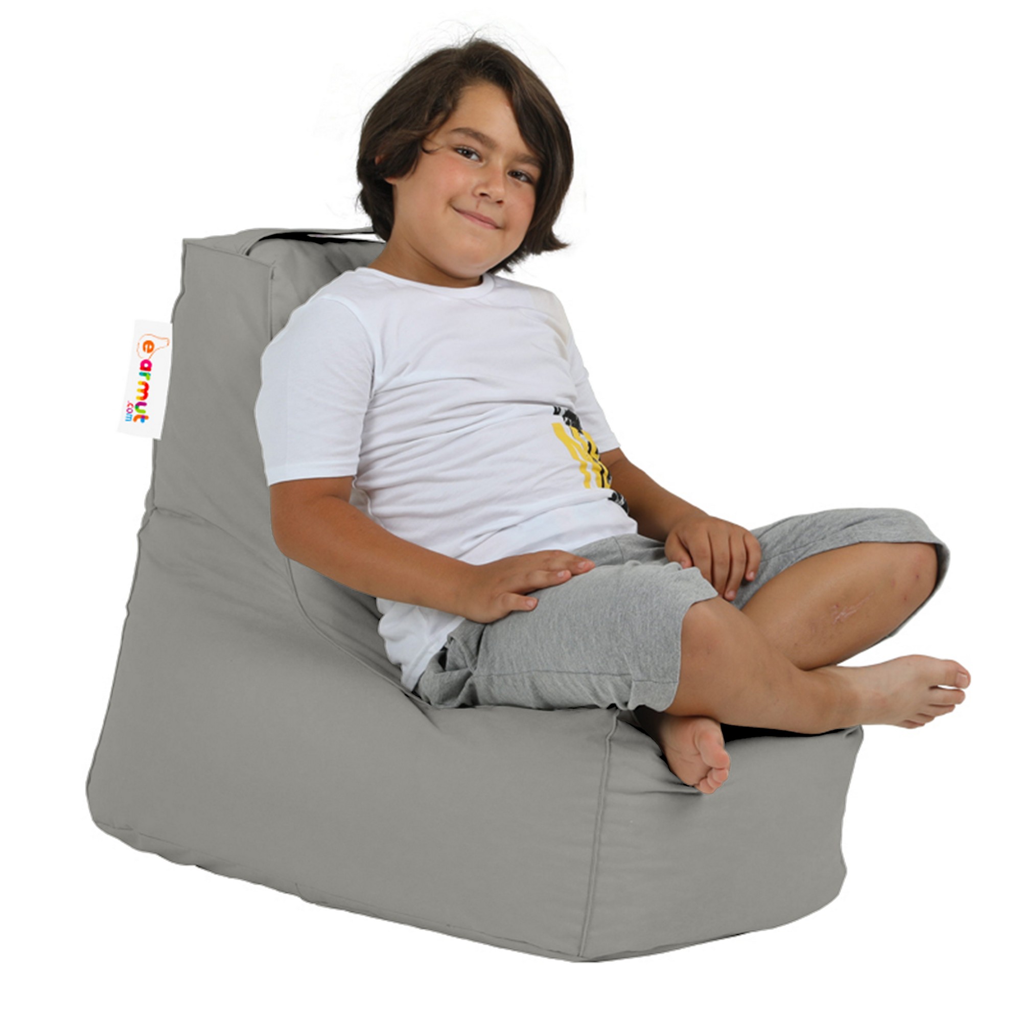 NORDVÄRK Bingo Kids udendørs sækkestol til børn - røgfarvet polyester