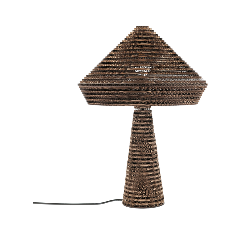 Billede af VILLA COLLECTION Alk bordlampe, rund - brun genbrugspap (H:54)