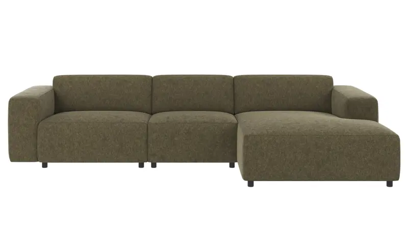 ROWICO Willard 4 pers. modul sofa, m. højre chaiselong - grøn stof