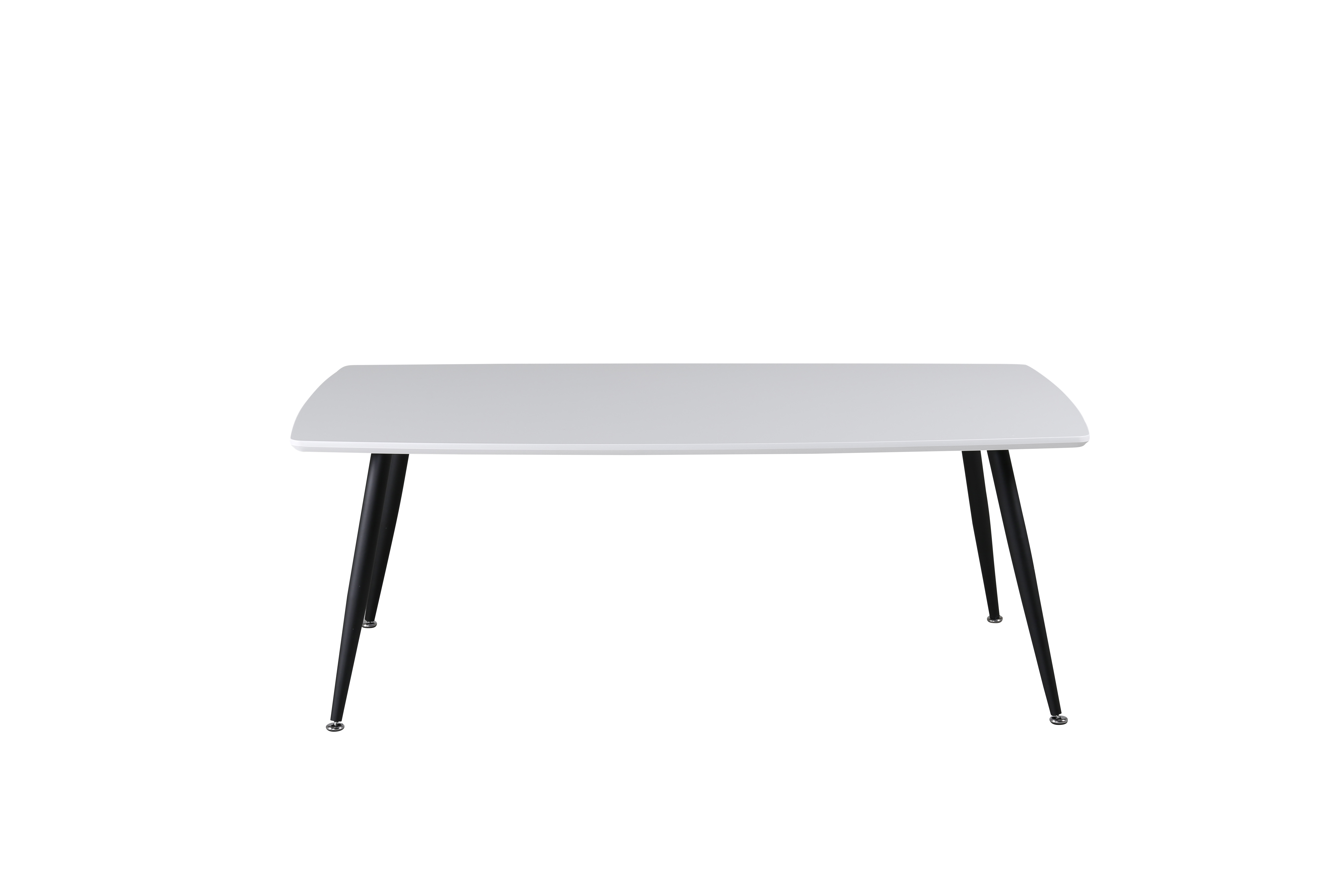VENTURE DESIGN Plaza sofabord, rektangulær - hvid MDF og sort stål (120x70)