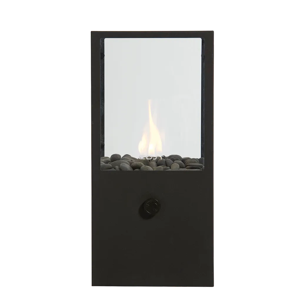 COSI FIRES Cosiscoop Dome gaslanterne, m. glas og småsten - sort metal (H:42)