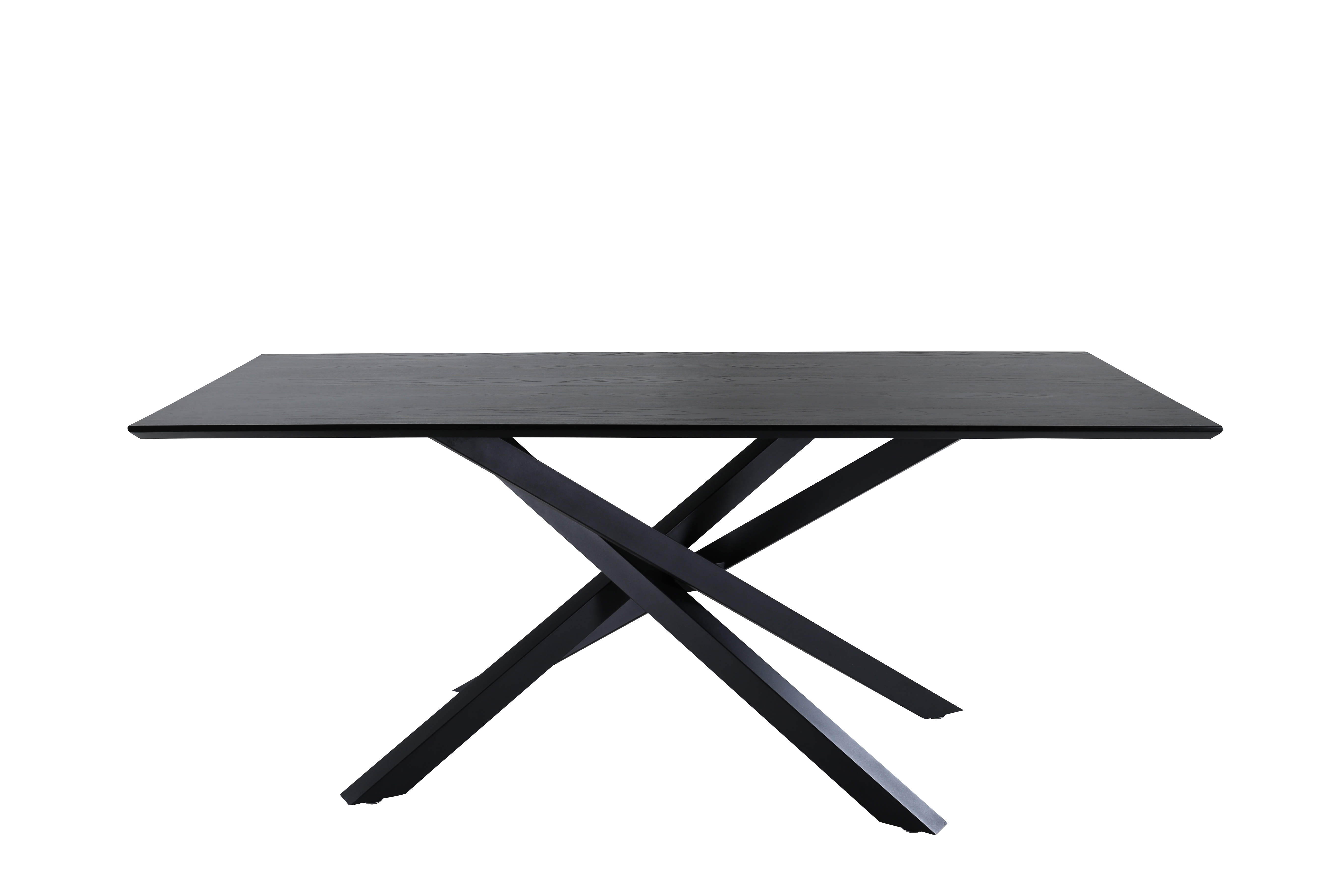 VENTURE DESIGN Piazza spisebord, rektangulær - sort finér og sort stål (180x90)