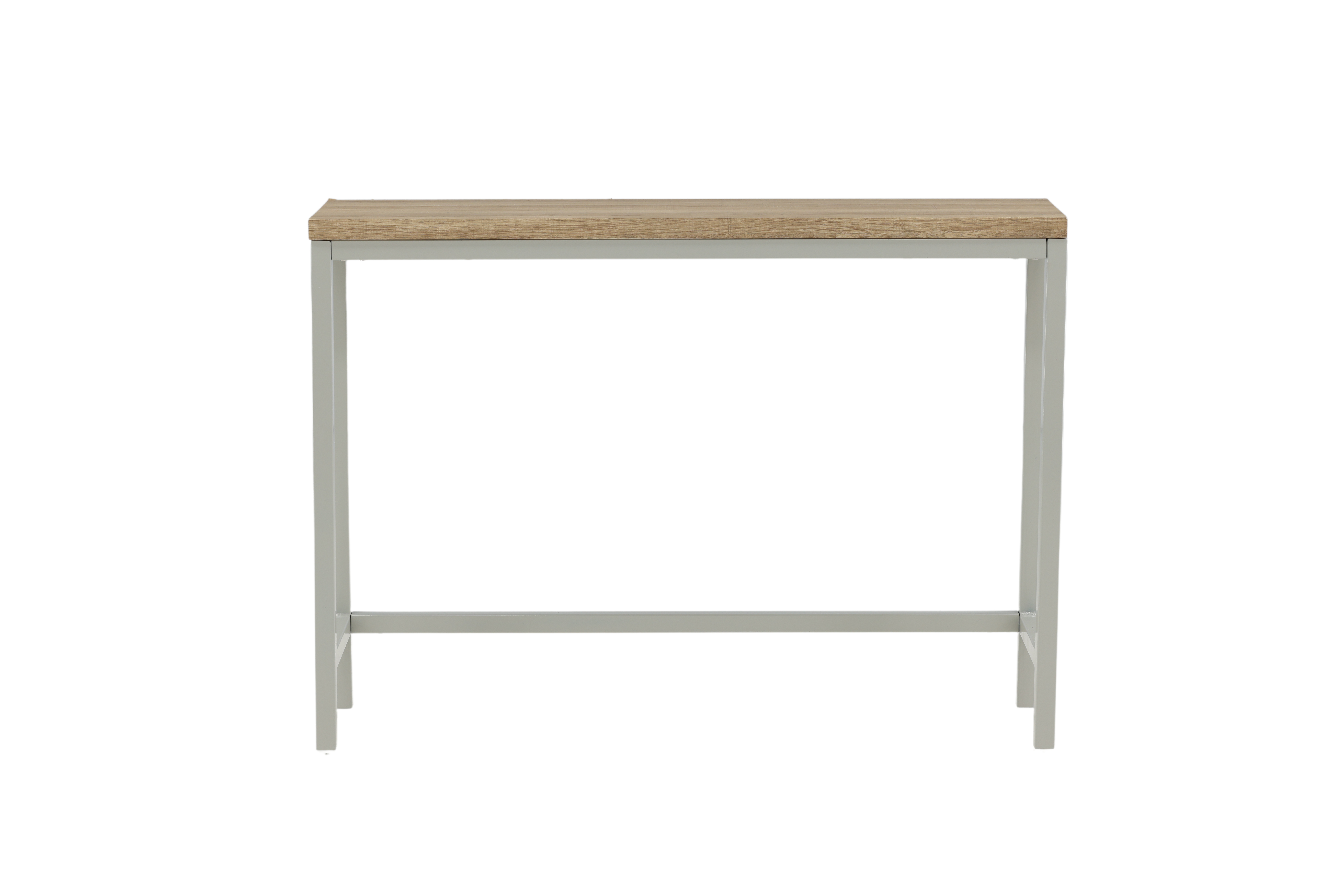 VENTURE DESIGN Rise sidebord, rektangulær - natur askepapirlaminat og grå stål (110x30)