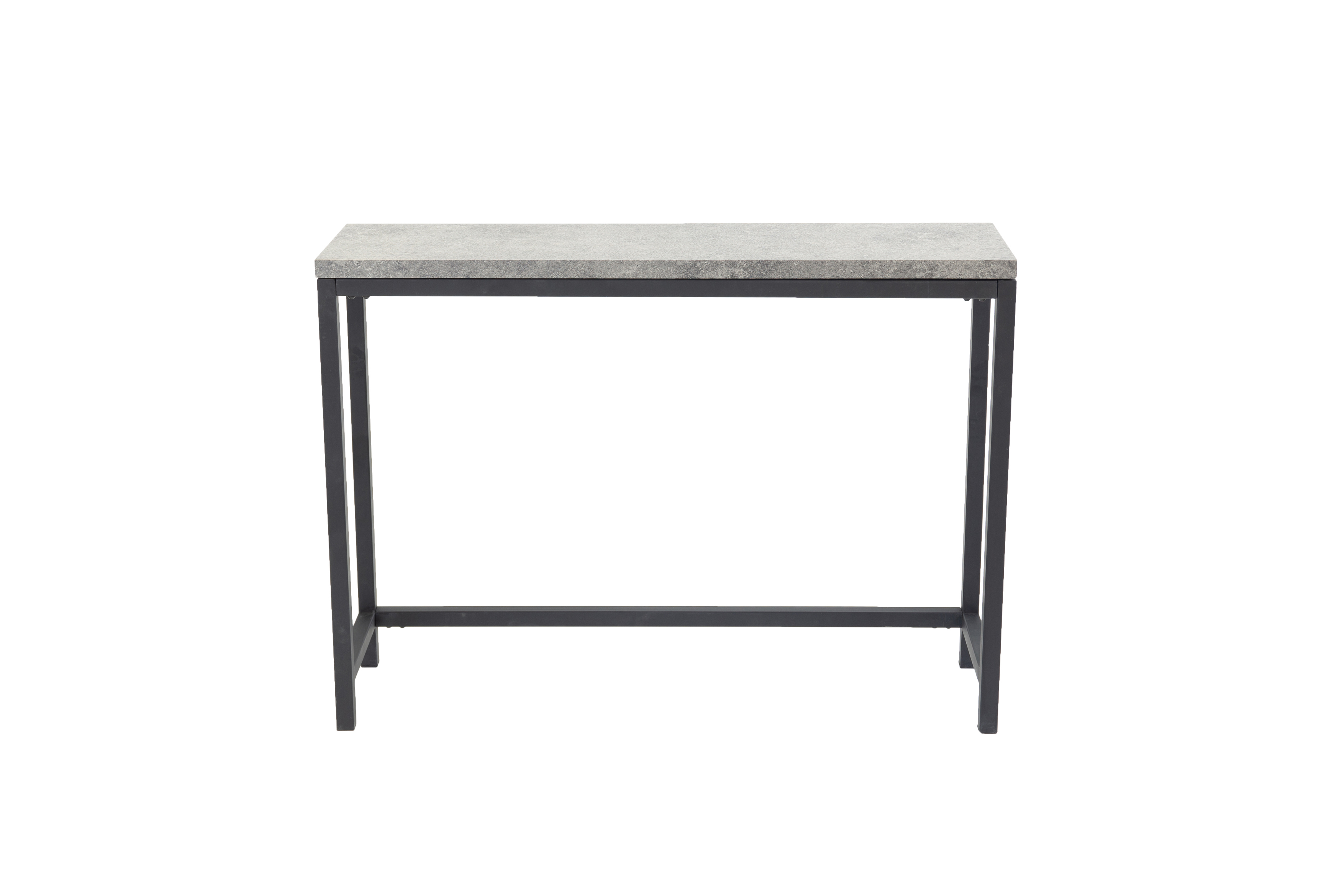VENTURE DESIGN Rise sidebord, rektangulær - betongrå papirlaminat og sort stål (110x30)