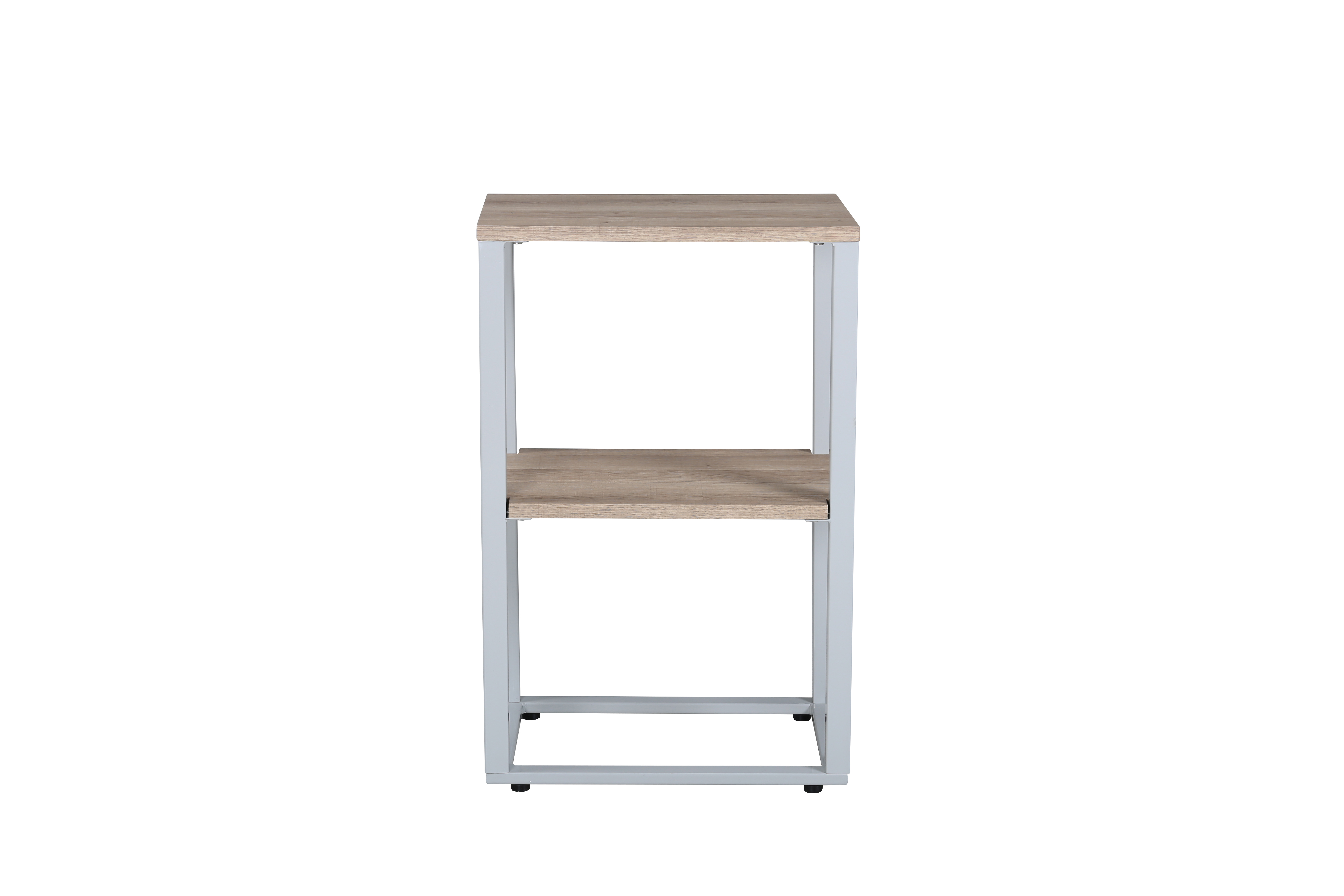 VENTURE DESIGN Rise sidebord, m. 1 hylde - natur askepapirlaminat og grå stål (45x30)