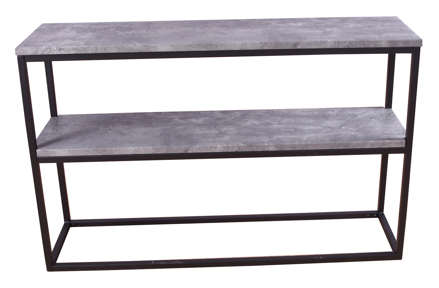 VENTURE DESIGN Rise sidebord, m. 1 hylde - betongrå papirlaminat og sort stål (110x30)