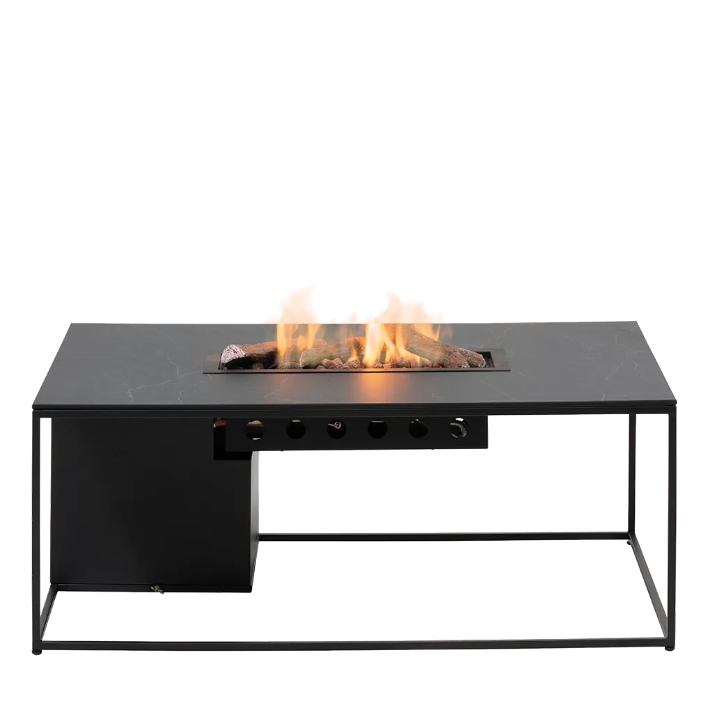 COSI FIRES Cosidesign Line ildbord, rektangulær - sort marmoreffekt keramik og sort stål (120x80)