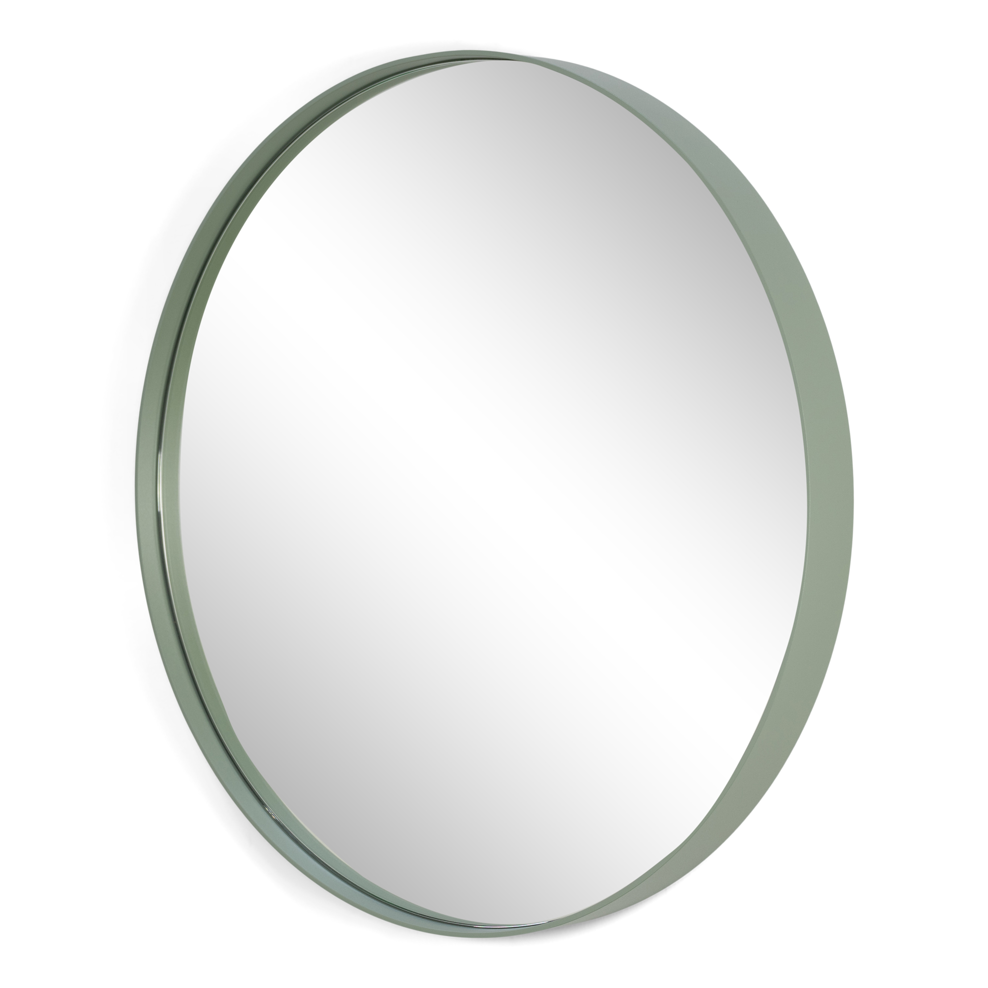SPINDER DESIGN Donna 3 vægspejl, rund - spejlglas og støvet grøn stål (Ø60)