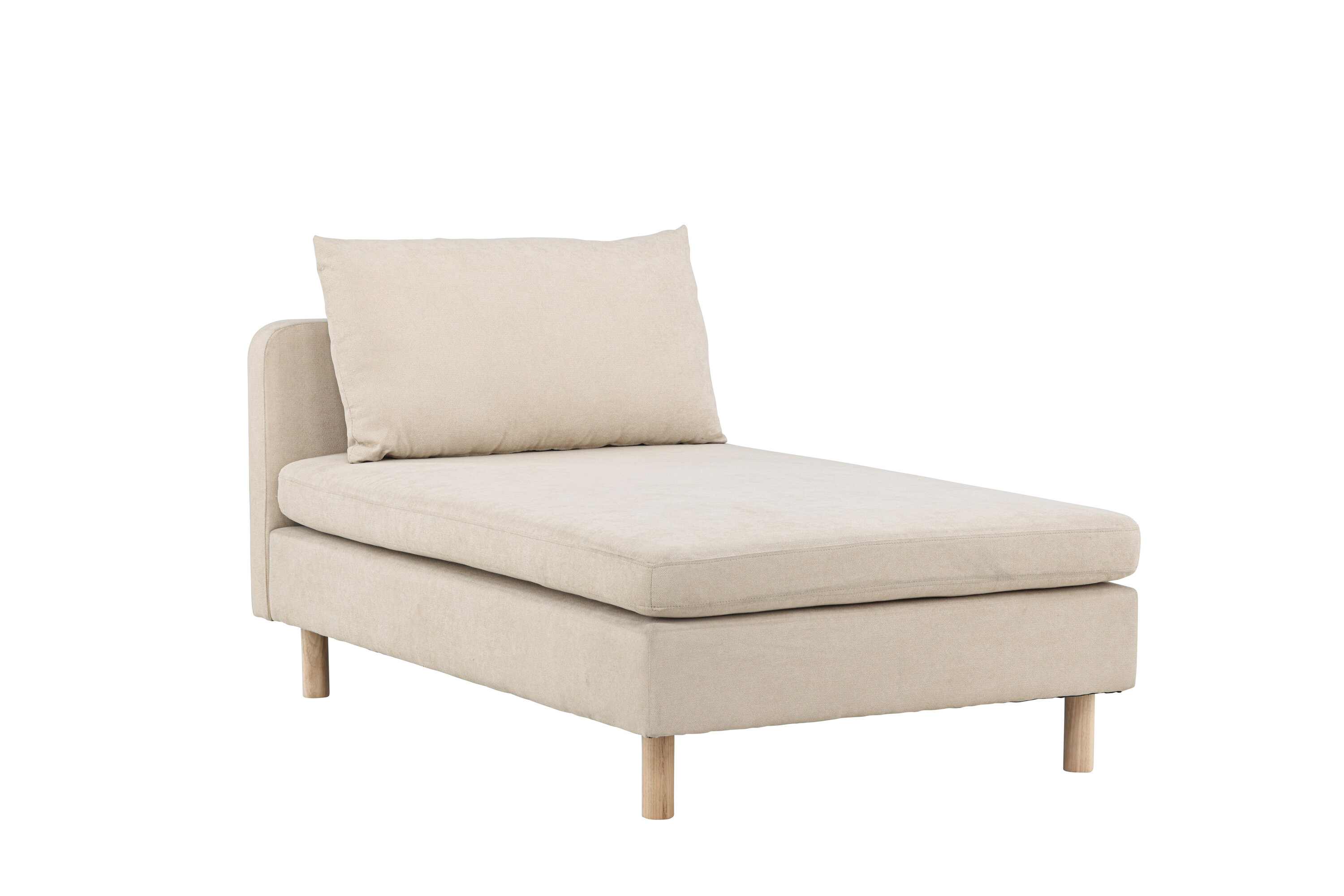 VENTURE DESIGN Zero daybed - beige polyester og natur gummitræ