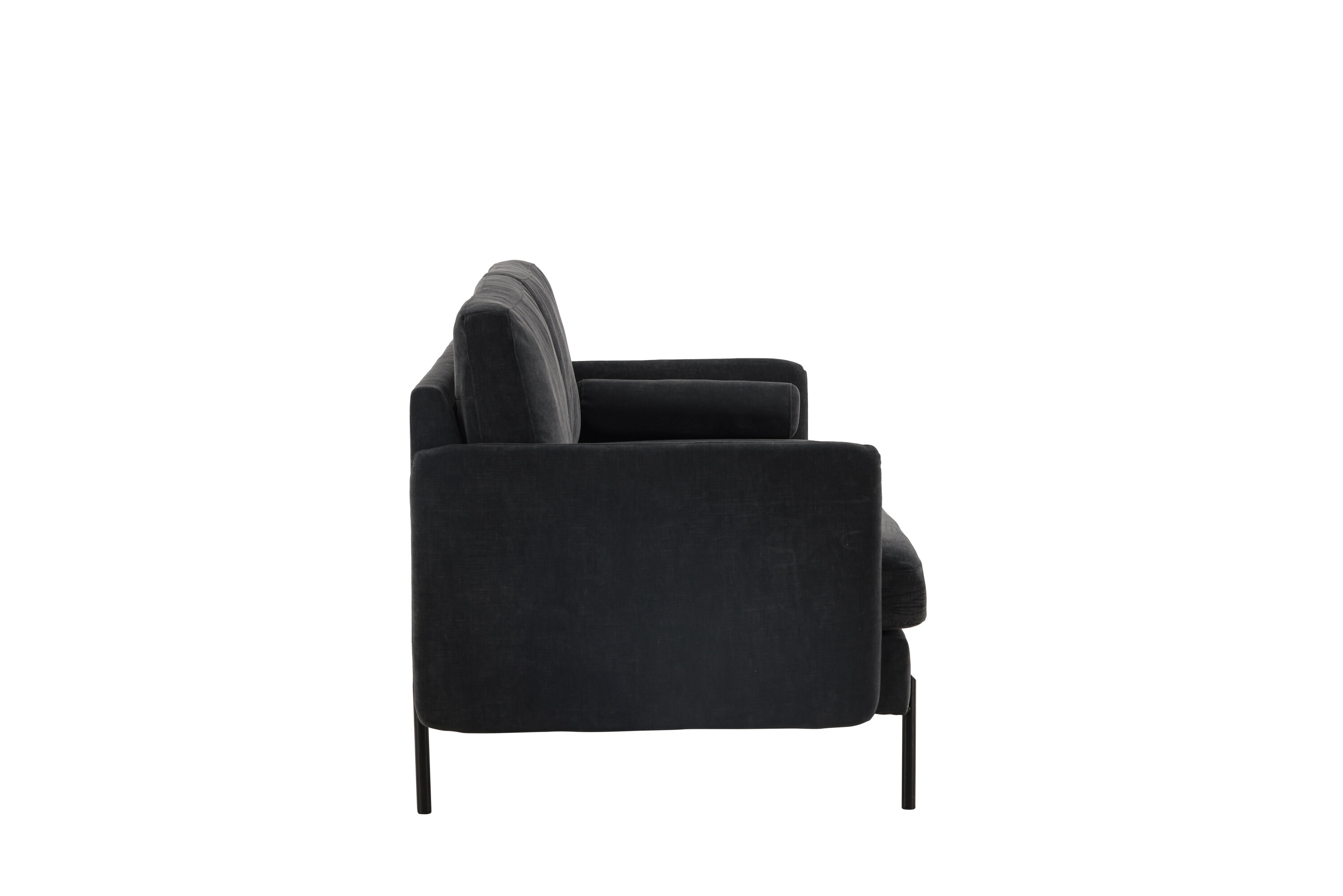 VENTURE DESIGN Antibes 2-personers sofa – Mørkegråt velourstof