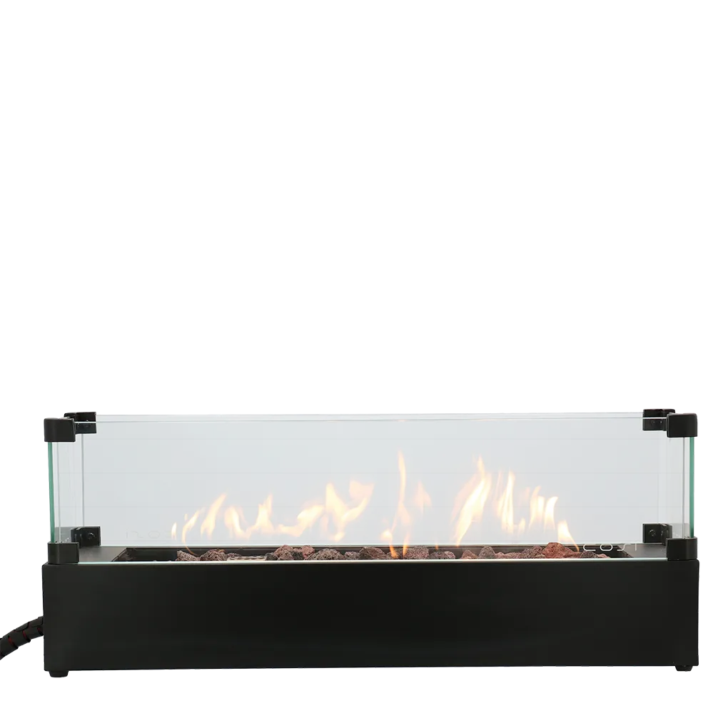 COSI FIRES Cosiburner Build up brænder, inkl. glas, rektangulær - sort stål (70x20)
