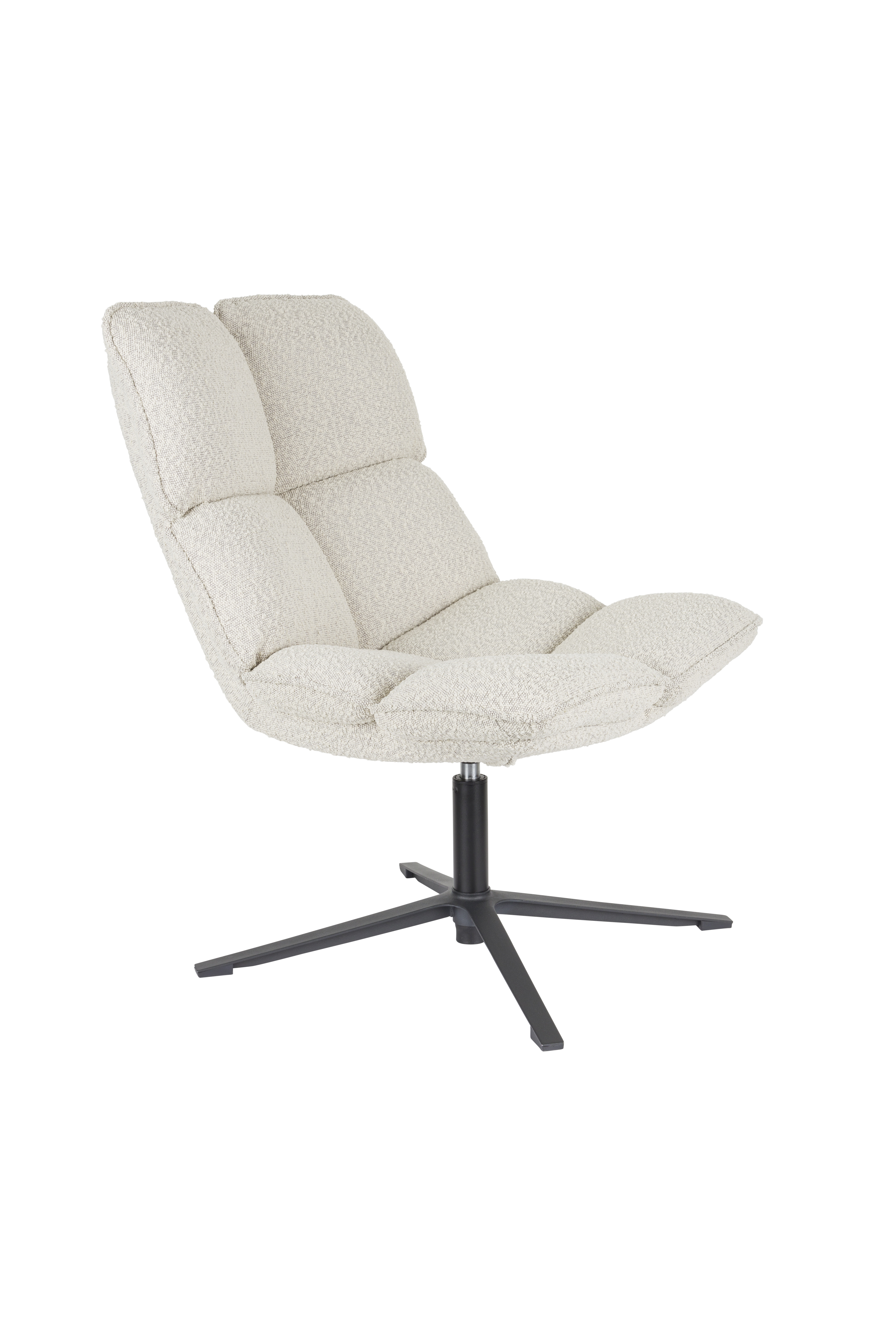 WHITE LABEL LIVING Bros loungestol - lysegrå polyester og metal