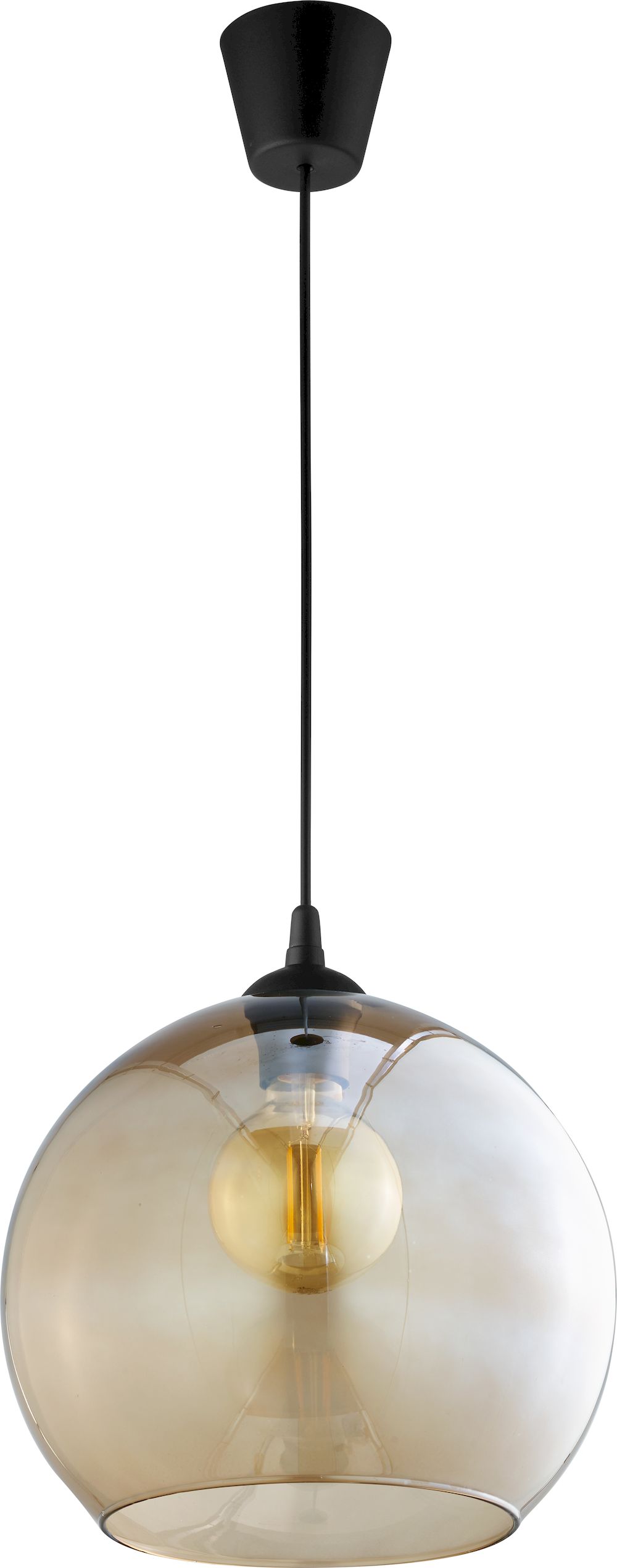 TK Cubus loftlampe - klar glas og sort metal