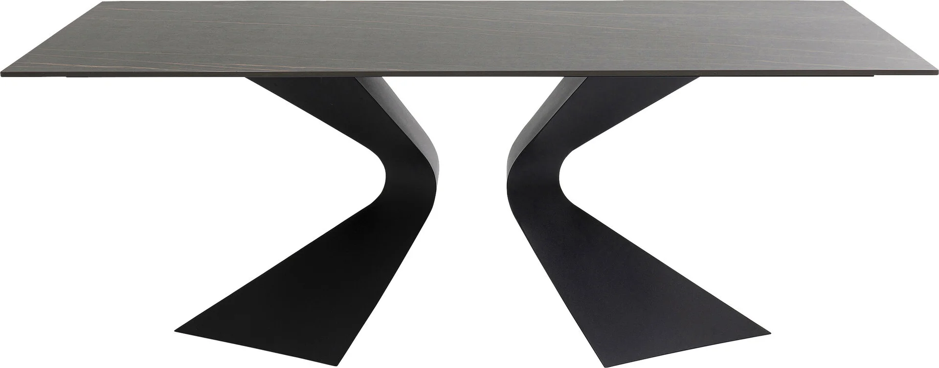 9: KARE DESIGN Gloria Black Ceramic spisebord, rektangulær - sort mineralmarmor og sort stål (200x100)