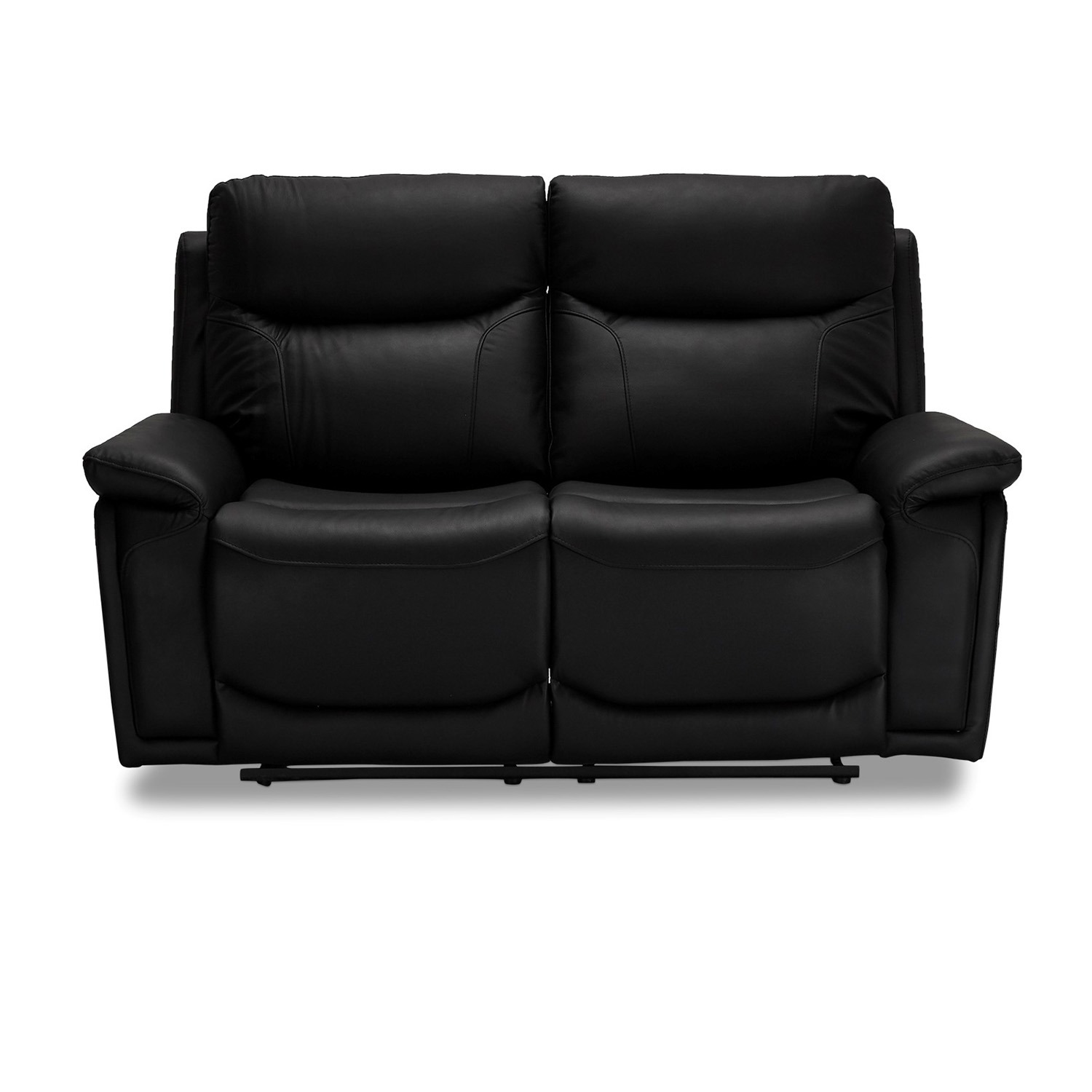 Bremen sofa, 2-personers, m. armlæn og recliner – sort læder (166×99)