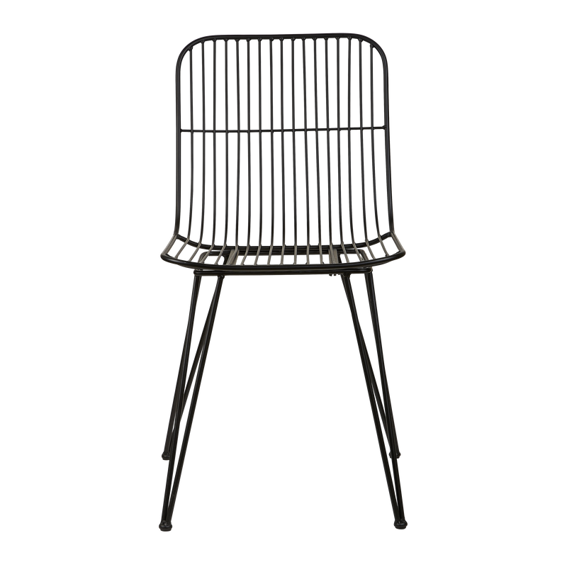 Billede af VILLA COLLECTION Svale spisebordsstol - sort jern