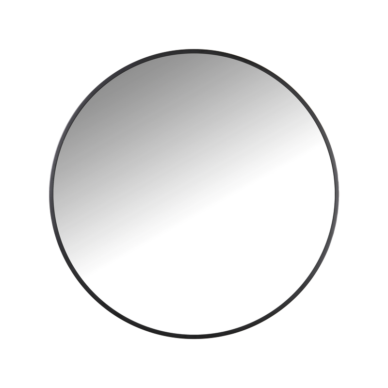Billede af VILLA COLLECTION Vardo vægspejl, rund - spejlglas og sort jern (Ø80)