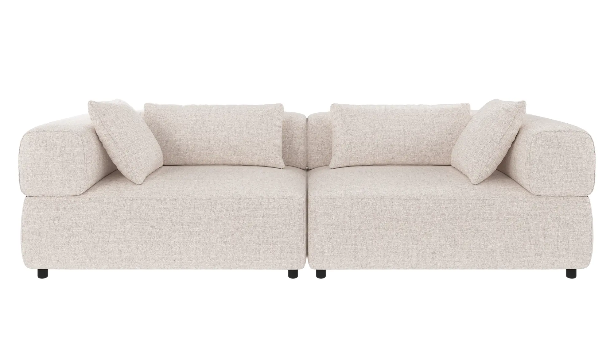 ROWICO Falkner soffa 3-sits ljusbeige tyg Oscar #1 (c3)