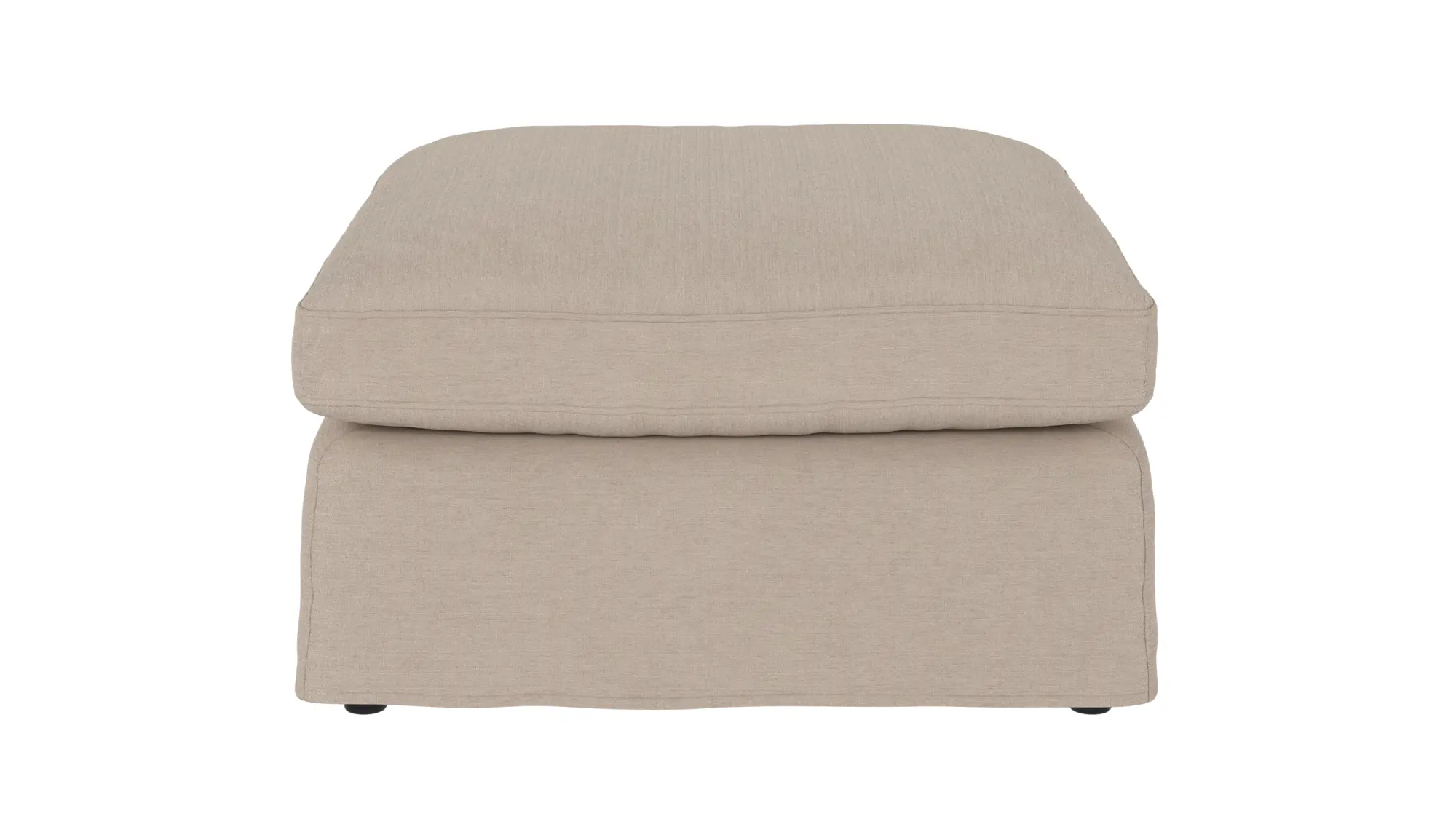 ROWICO Peyton fodskammel, kvadratisk - beige polyester stof (90x90)
