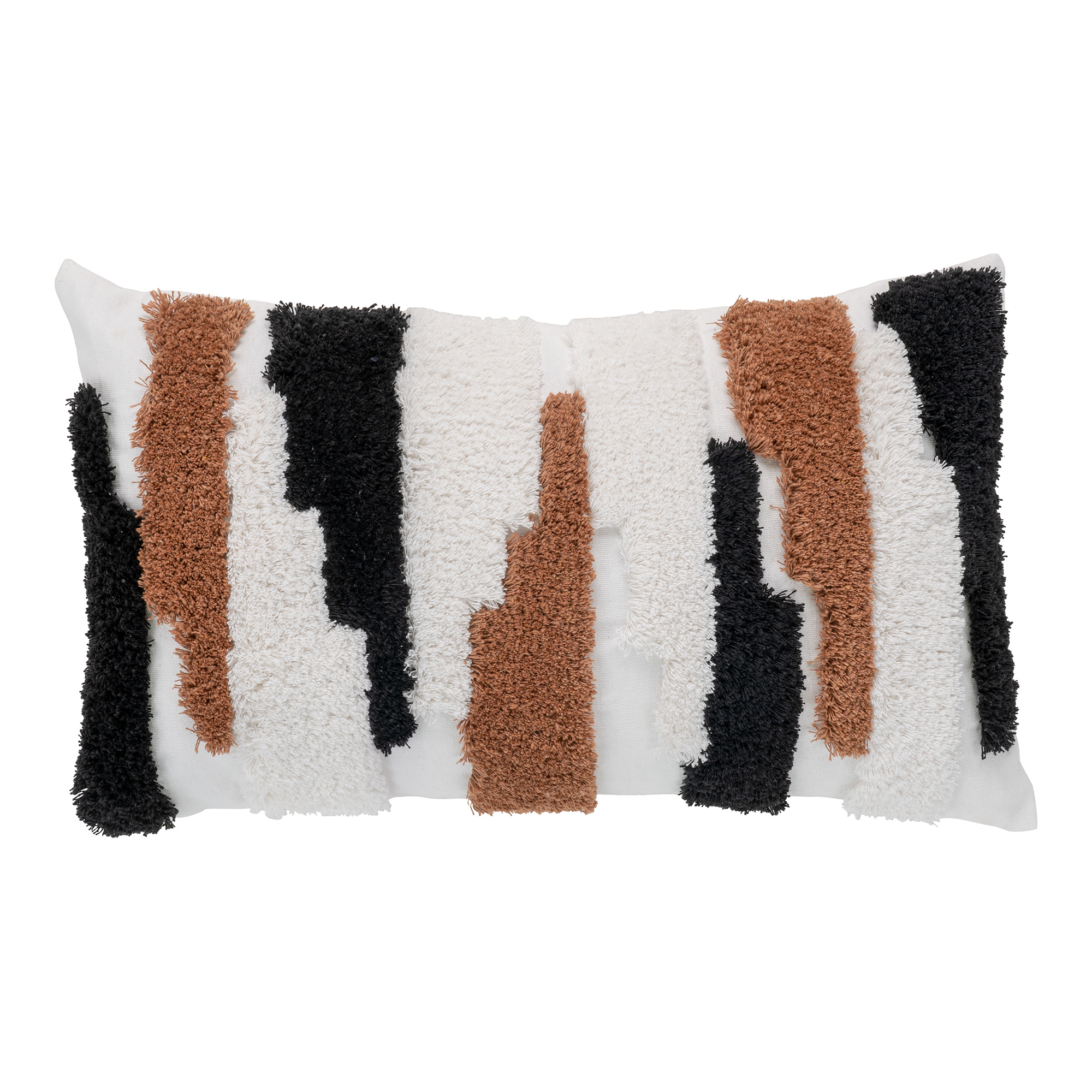 Billede af HOUSE NORDIC Sagres pyntepude, m. mønster, rektangulær - brun/sort/hvid polyester (30x50)