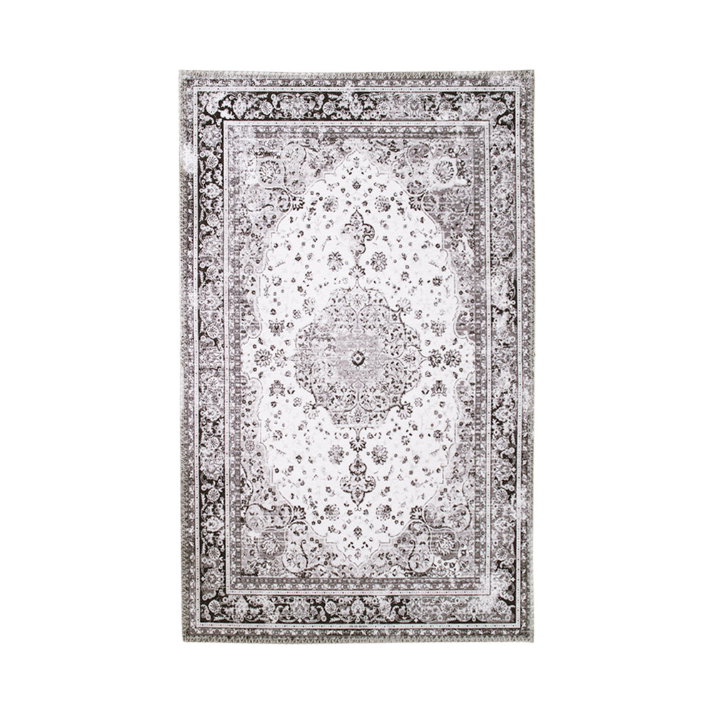 HOUSE NORDIC Havana gulvtæppe - hvid og sort chenille polyester (160x230)