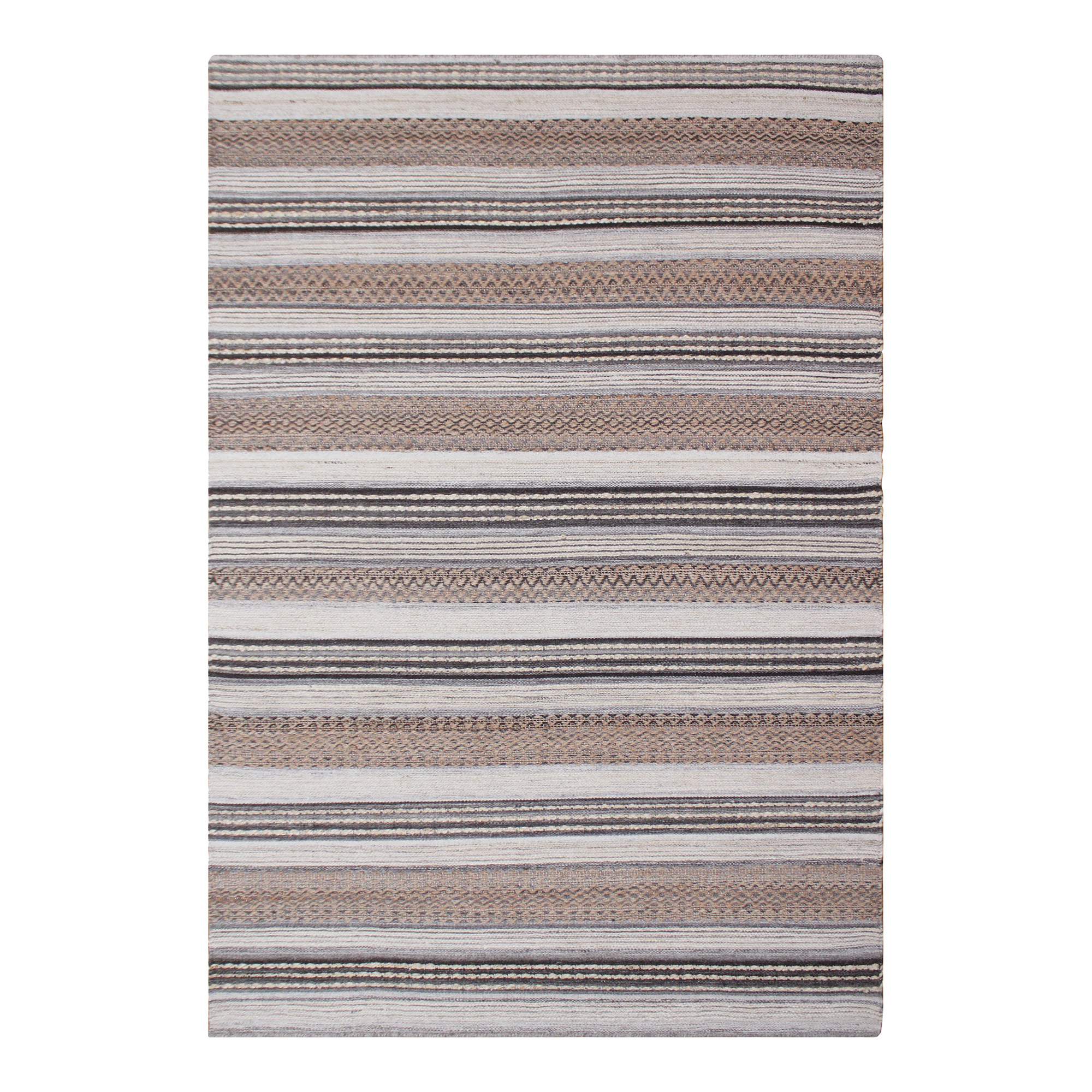 HOUSE NORDIC Morena gulvtæppe, rektangulær - natur/grå jute/uld/bomuld (200x300)