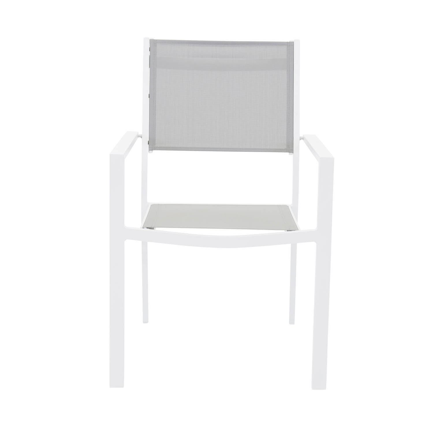 VENTURE DESIGN Copacabana havestol m. armlæn - grå PVC og hvid aluminium