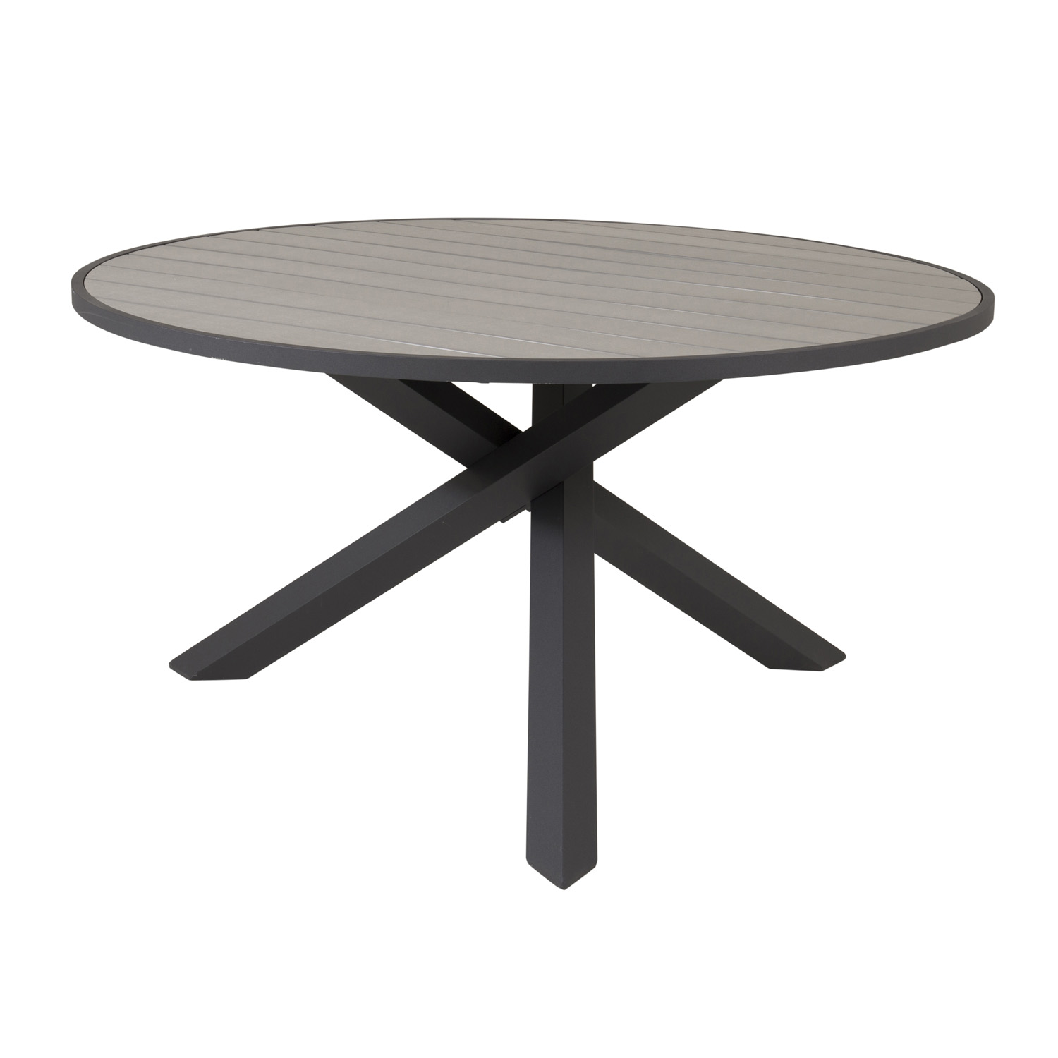 VENTURE DESIGN Parma havebord - grå aintwood og sort aluminium (Ø140)