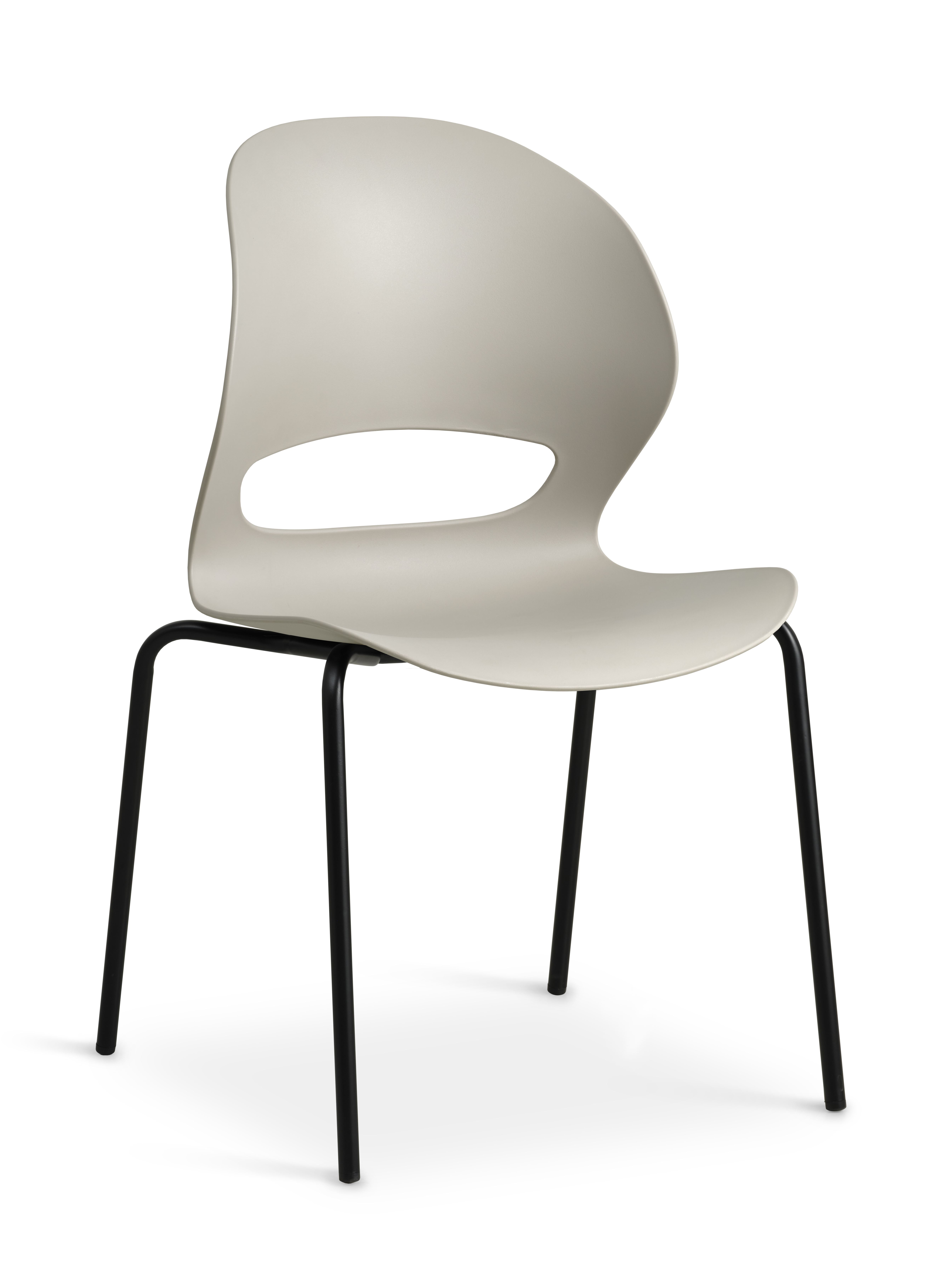 Linea spisebordsstol - stone PVC og sort metal