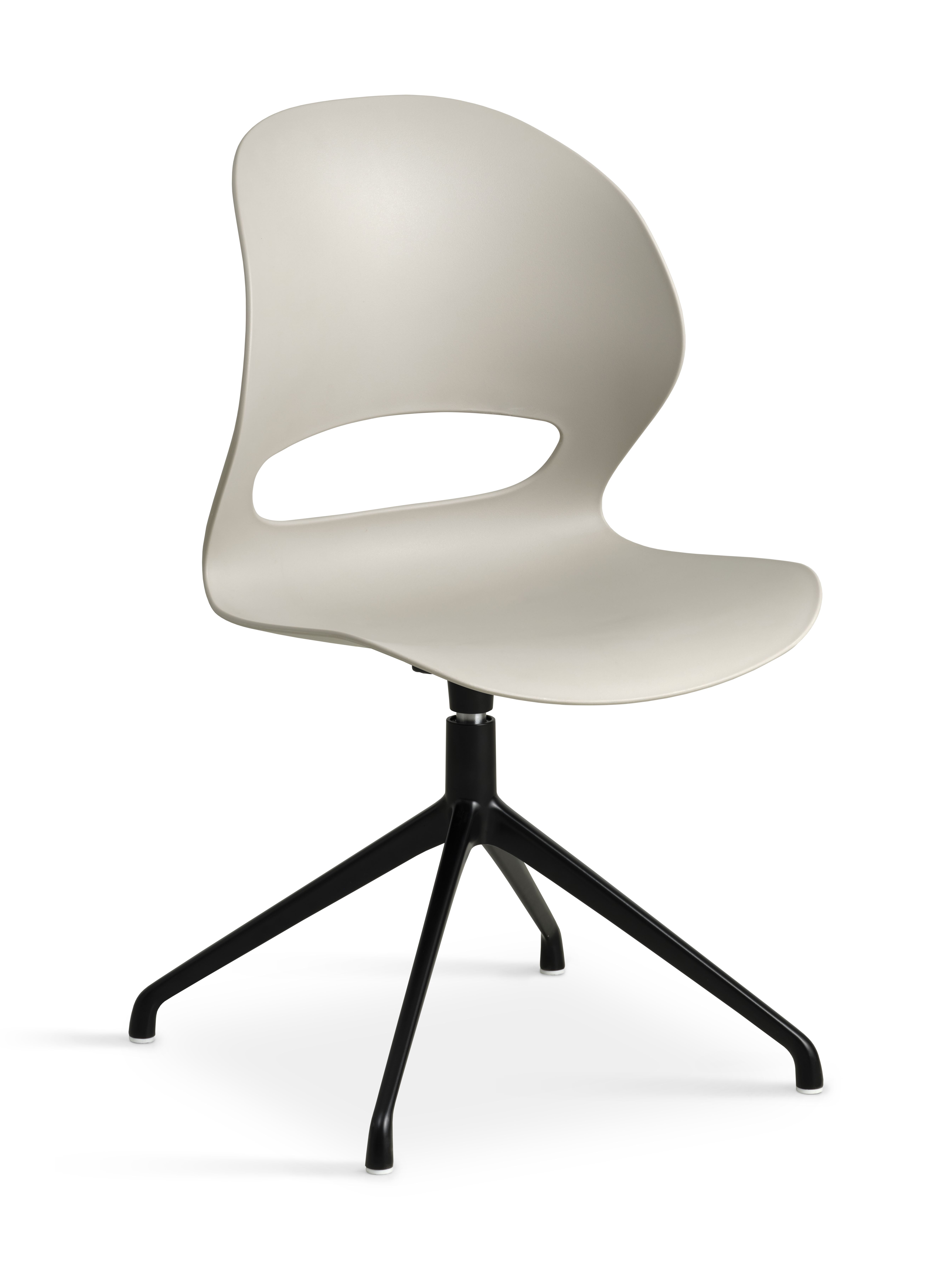 Linea spisebordsstol, m. drejefunktion - stone PVC og sort metal