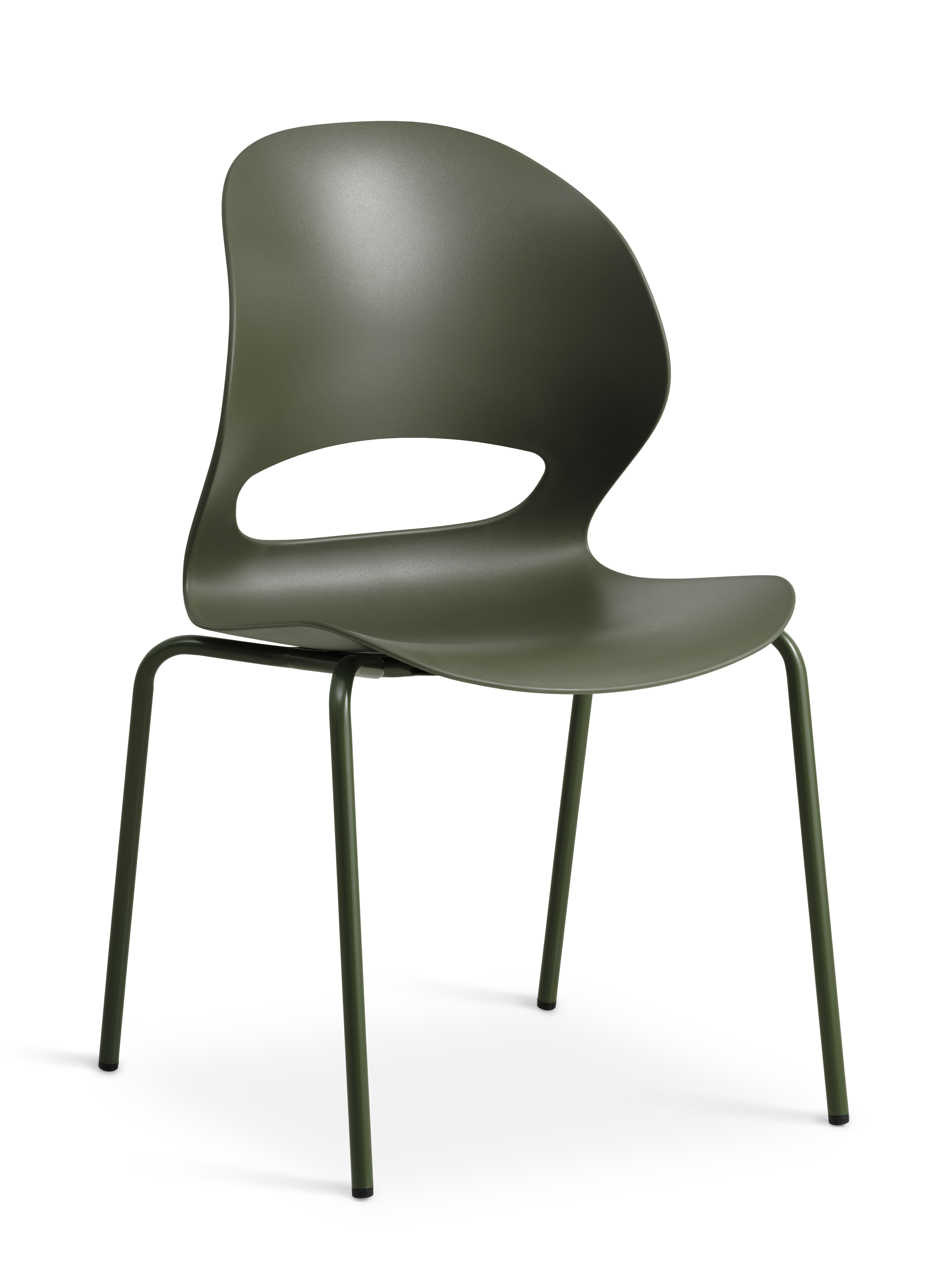 Linea spisebordsstol - oliven PVC og oliven metal