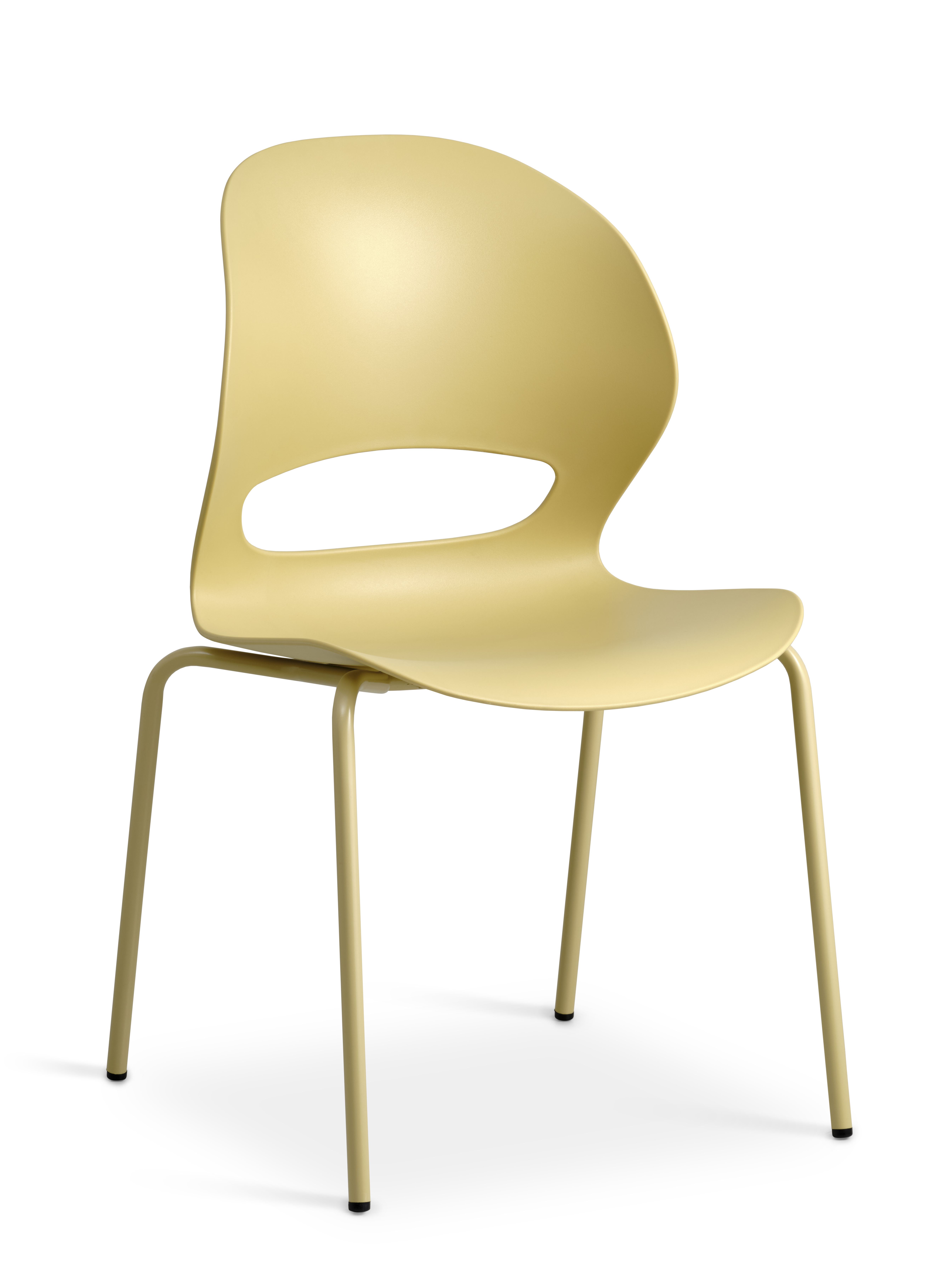 Linea spisebordsstol - sennepsgul PVC og sennepsgul metal