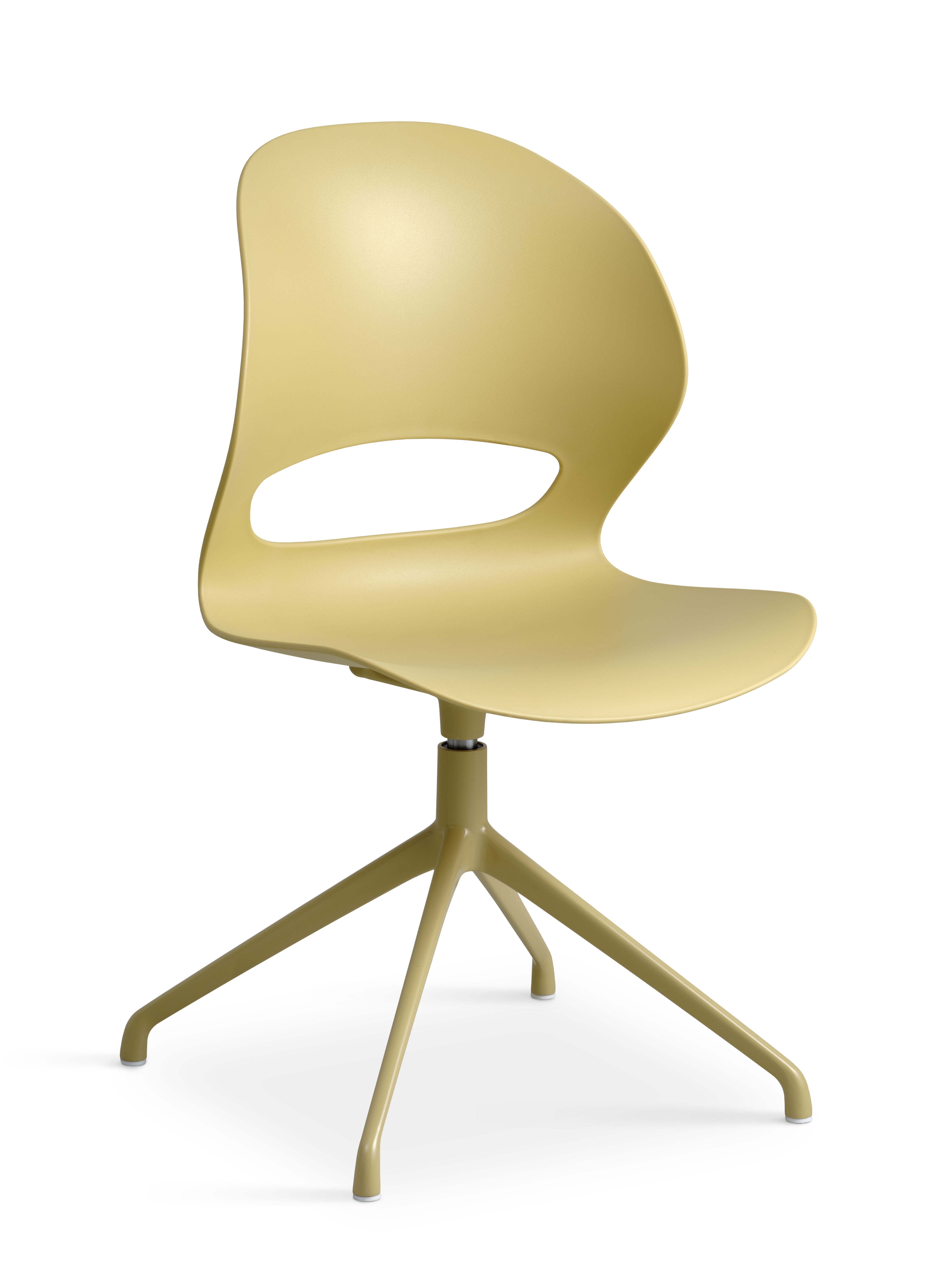 Linea spisebordsstol, m. drejefunktion - sennepsgul PVC og sennepsgul metal