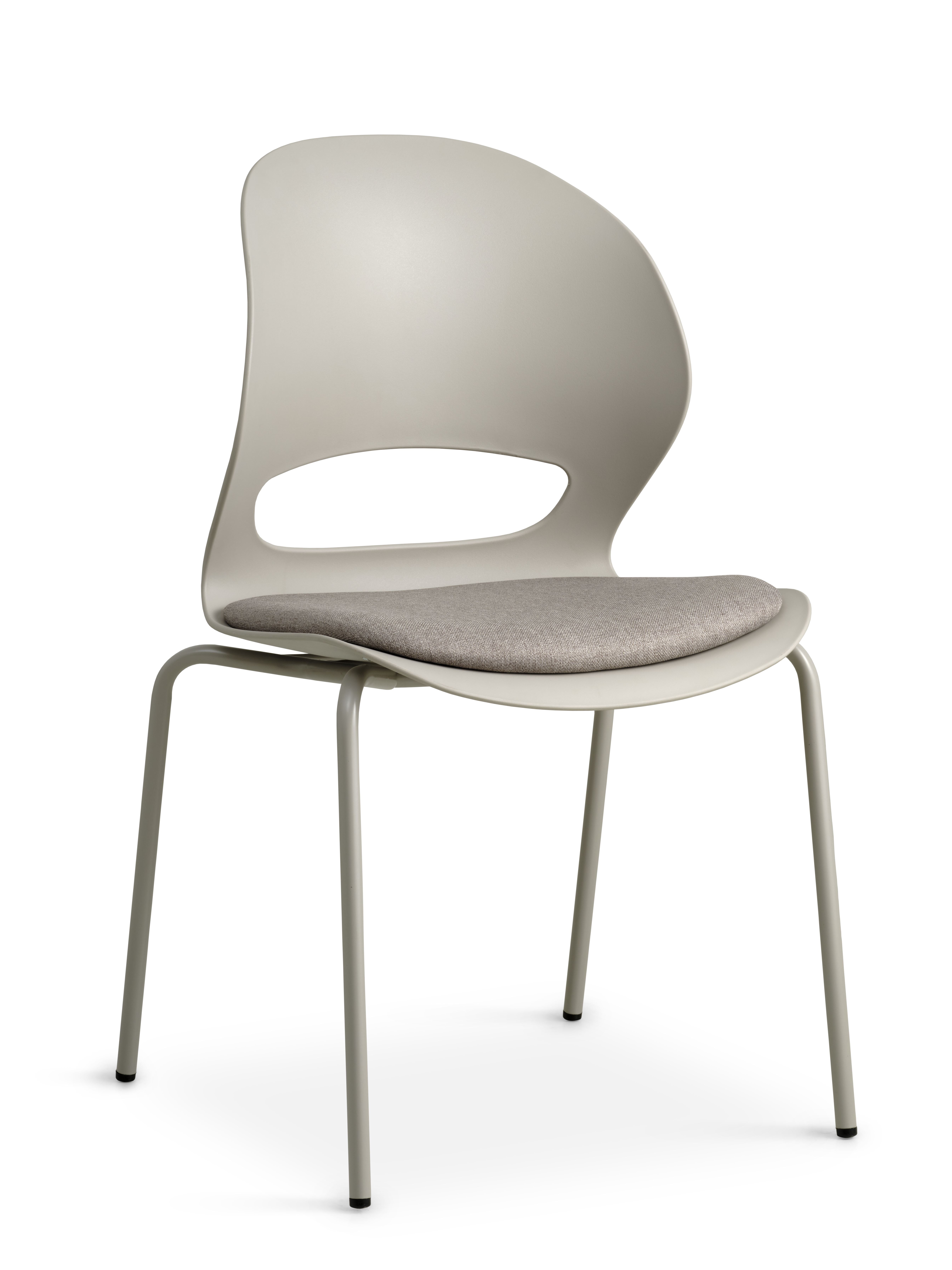 Linea spisebordsstol, m. stone stofhynde - stone PVC og stone metal