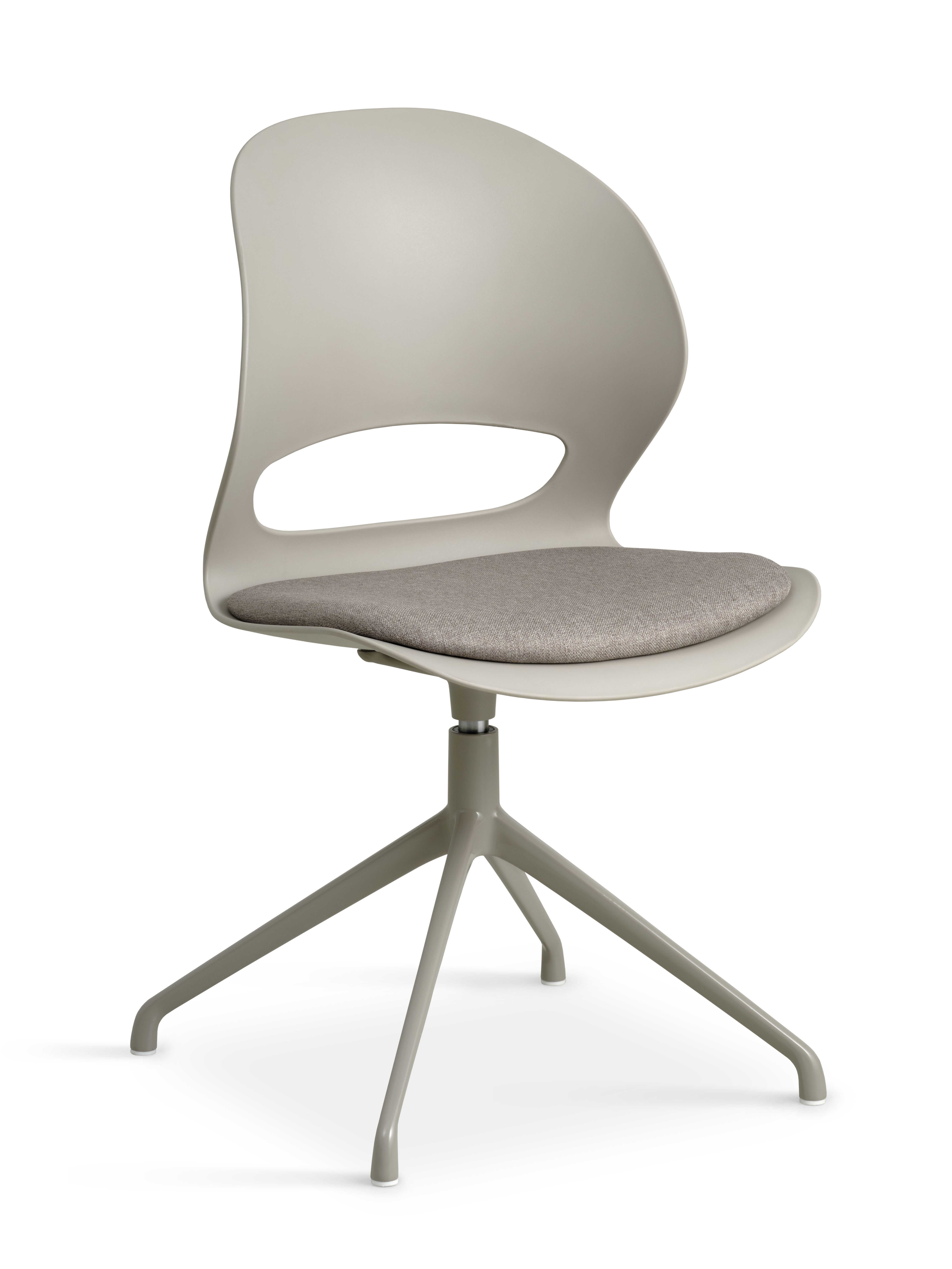 Linea spisebordsstol, m. drejefunktion og stone stofhynde - stone PVC og stone metal