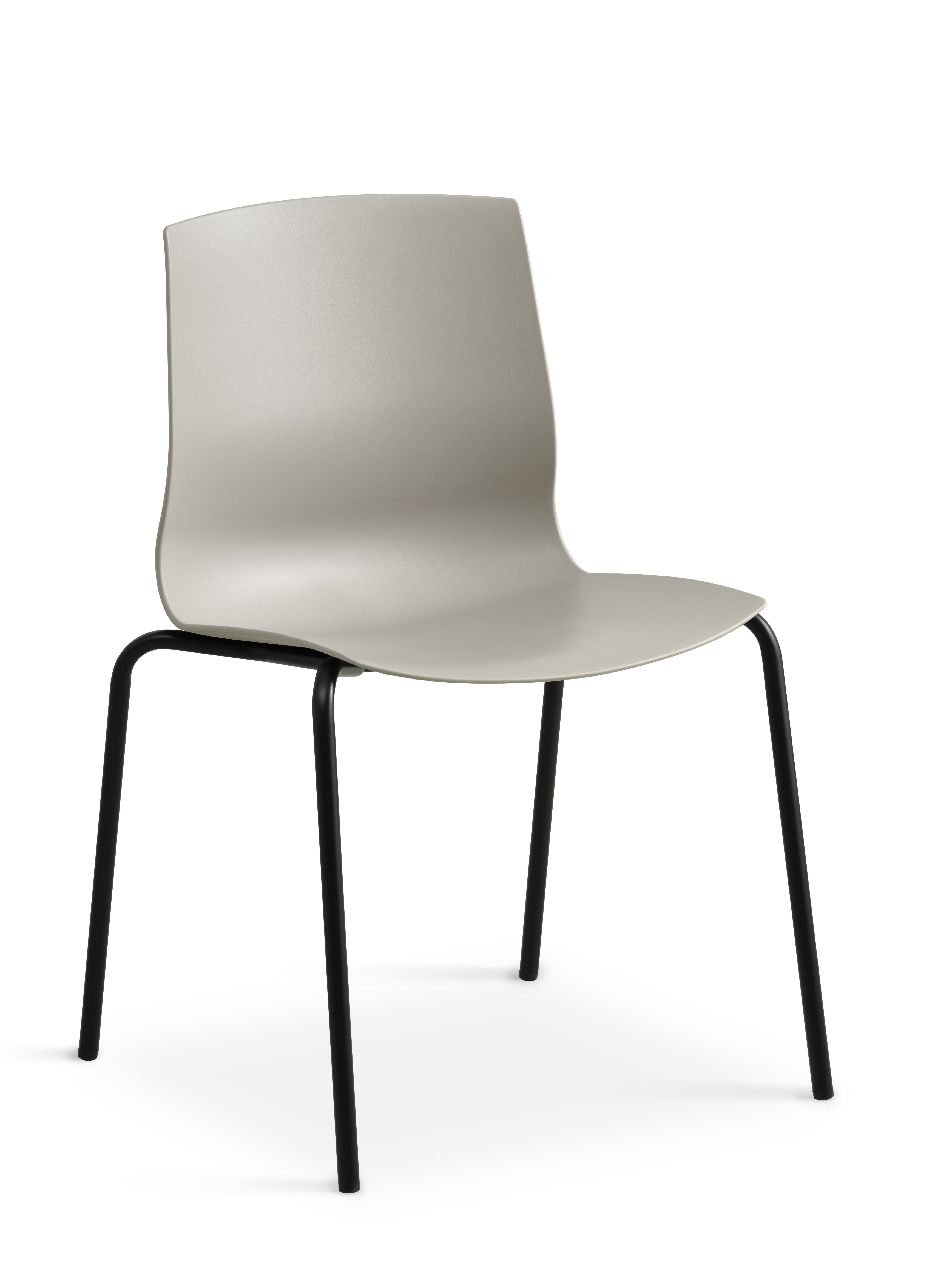 Liv spisebordsstol - stone PVC og sort metal