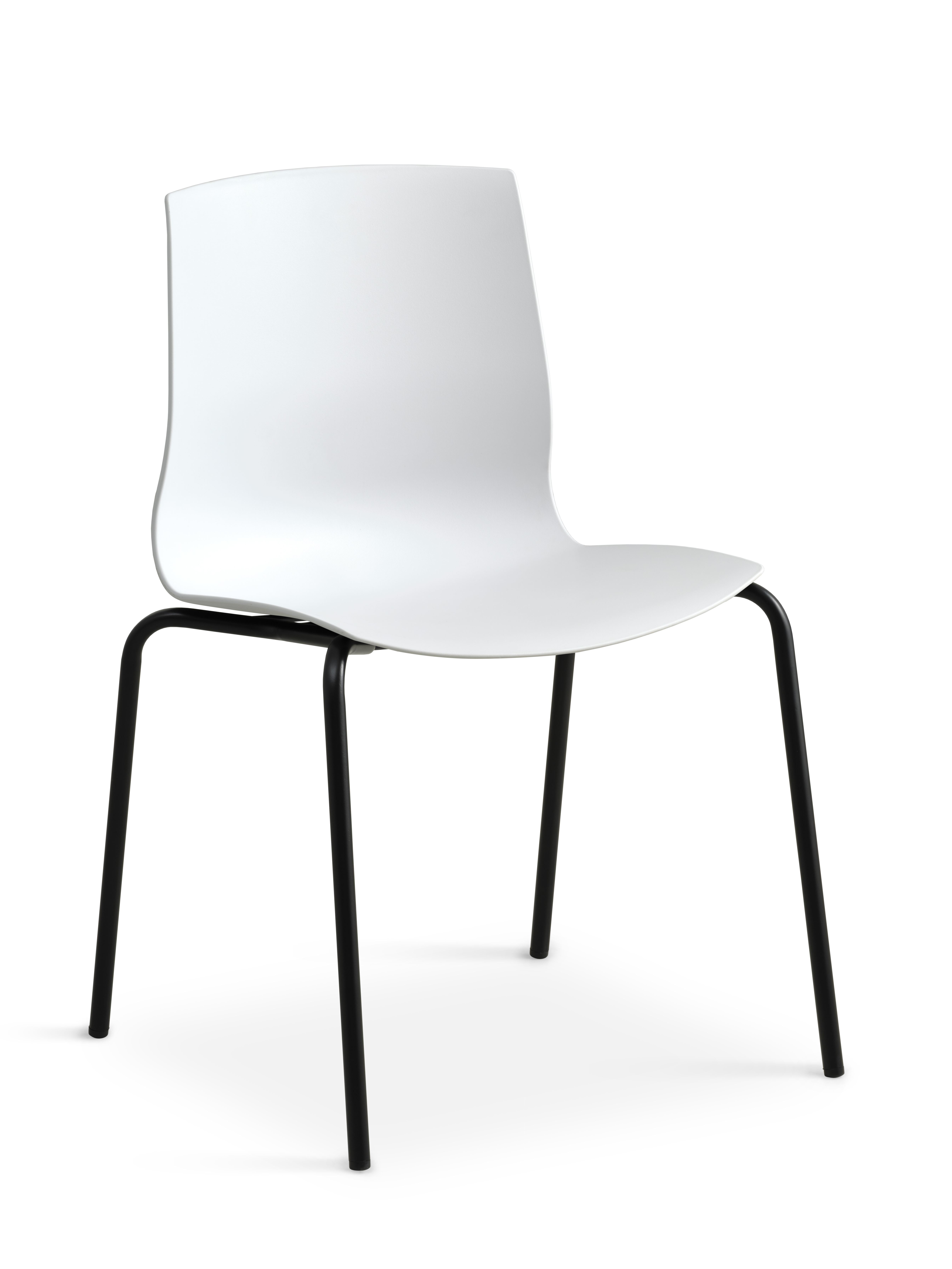 Liv spisebordsstol - hvid PVC og sort metal