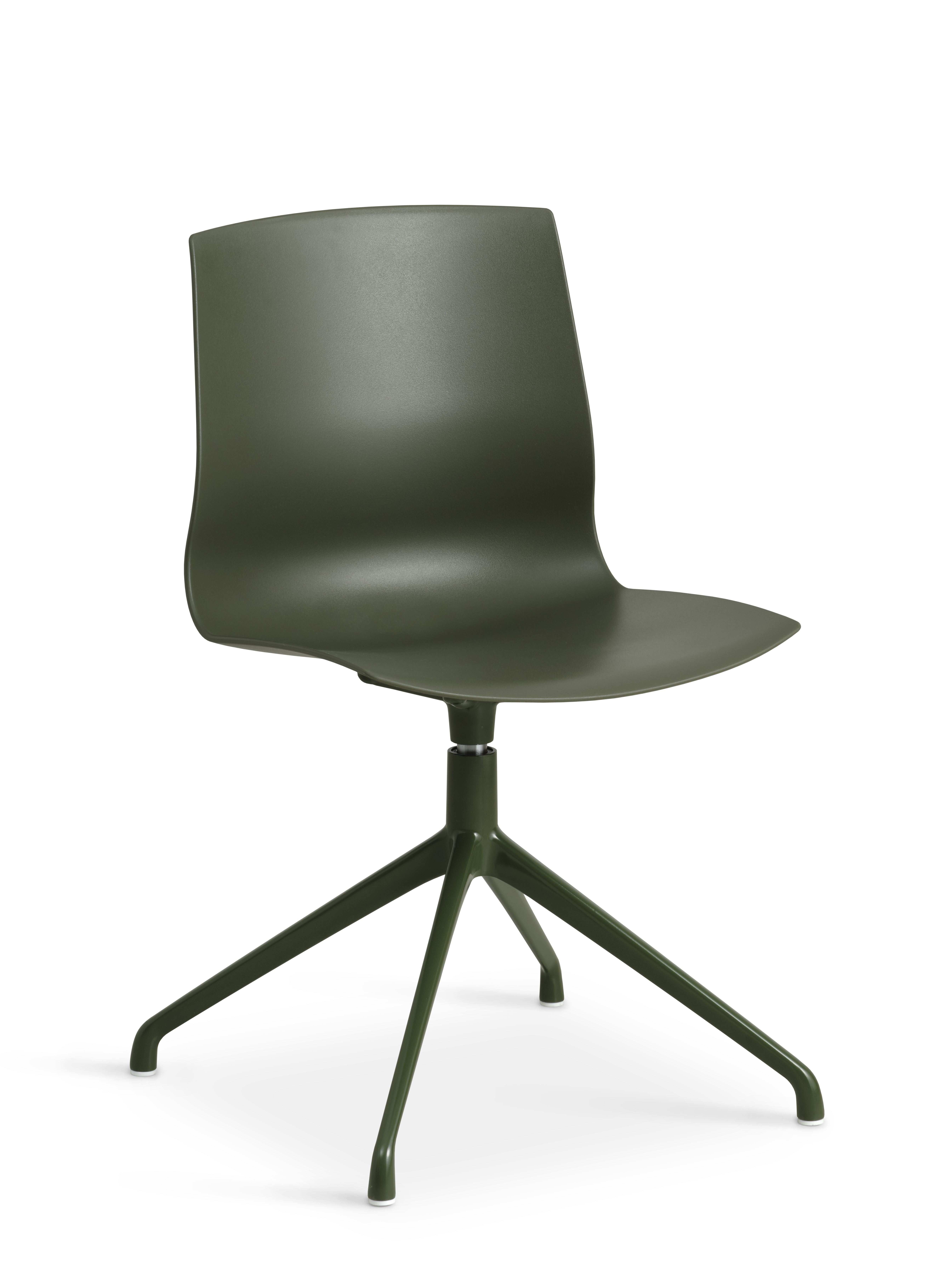Liv spisebordsstol, m. drejefunktion - oliven PVC og oliven metal