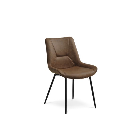 Hannah spisestol – brun UF plast polyesterstoff og svart metall