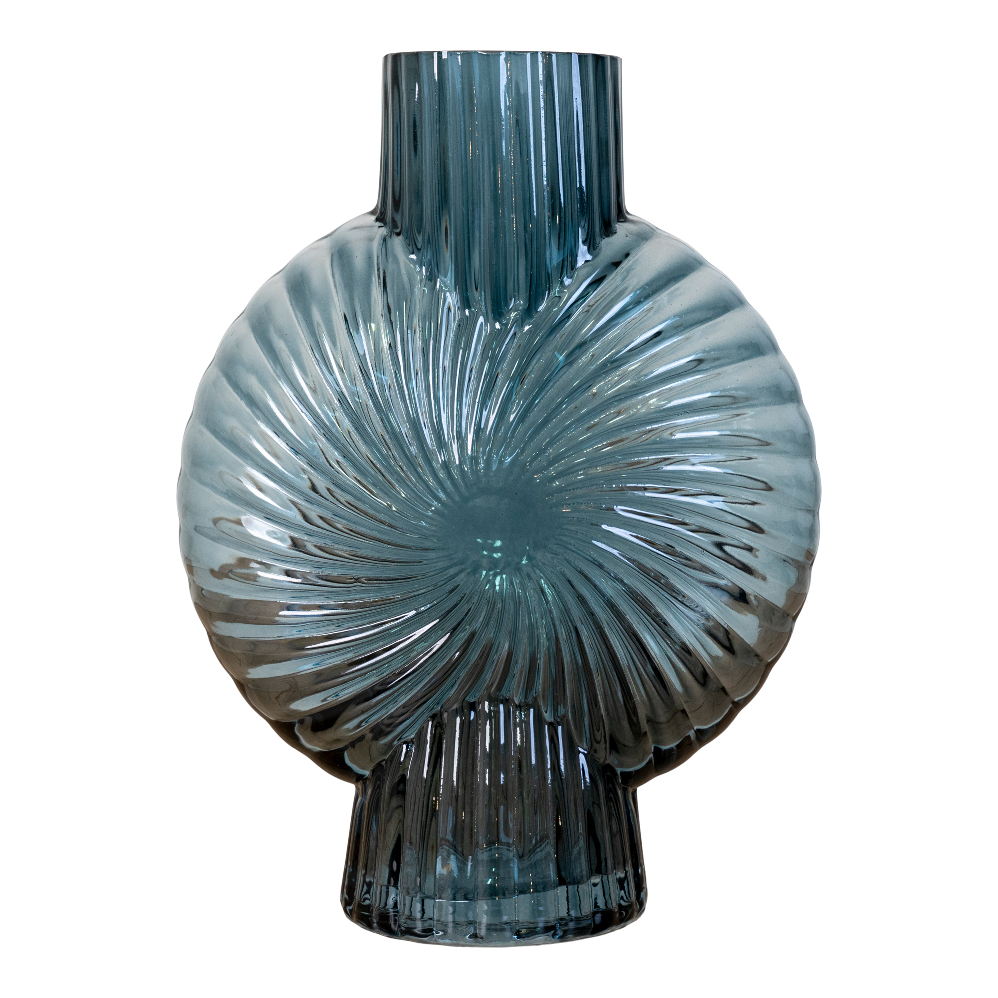 HOUSE NORDIC vase - blå glas (H:20,5)
