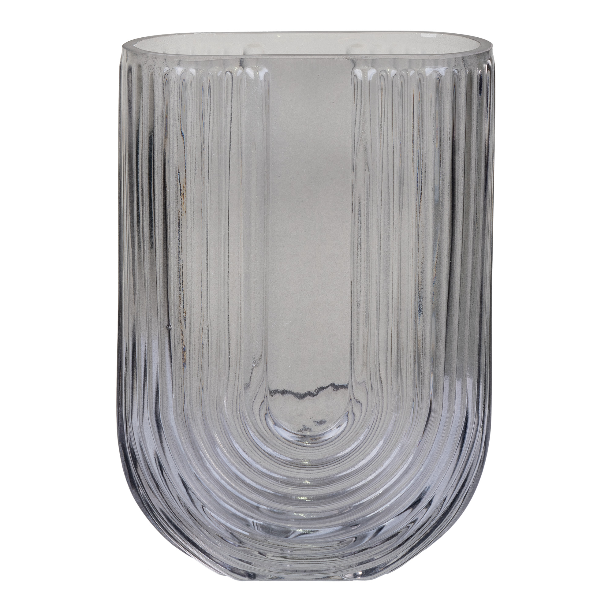 HOUSE NORDIC vase med U-form - smoked glas (H:19)