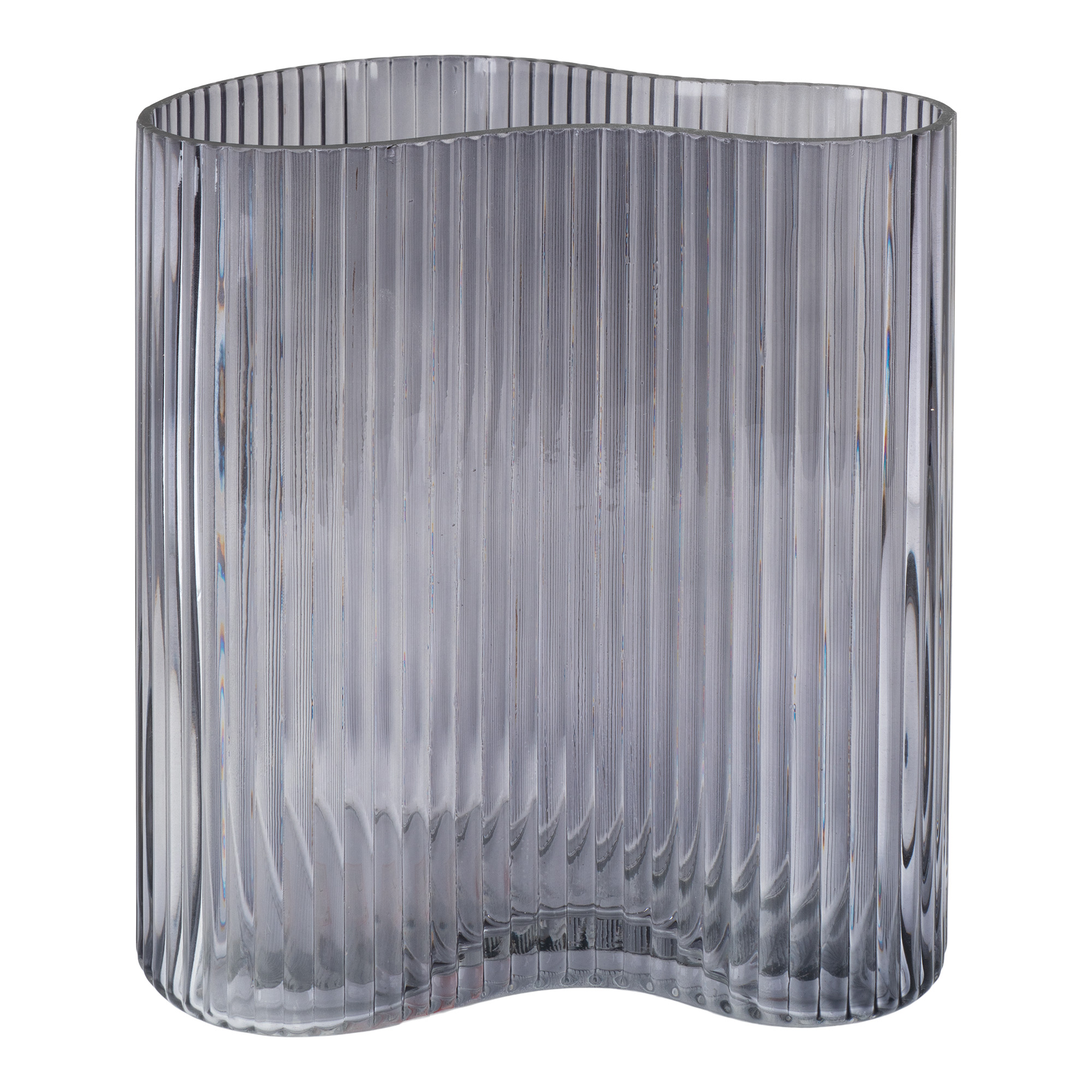 HOUSE NORDIC vase med organisk form - smoked glas (H:20)