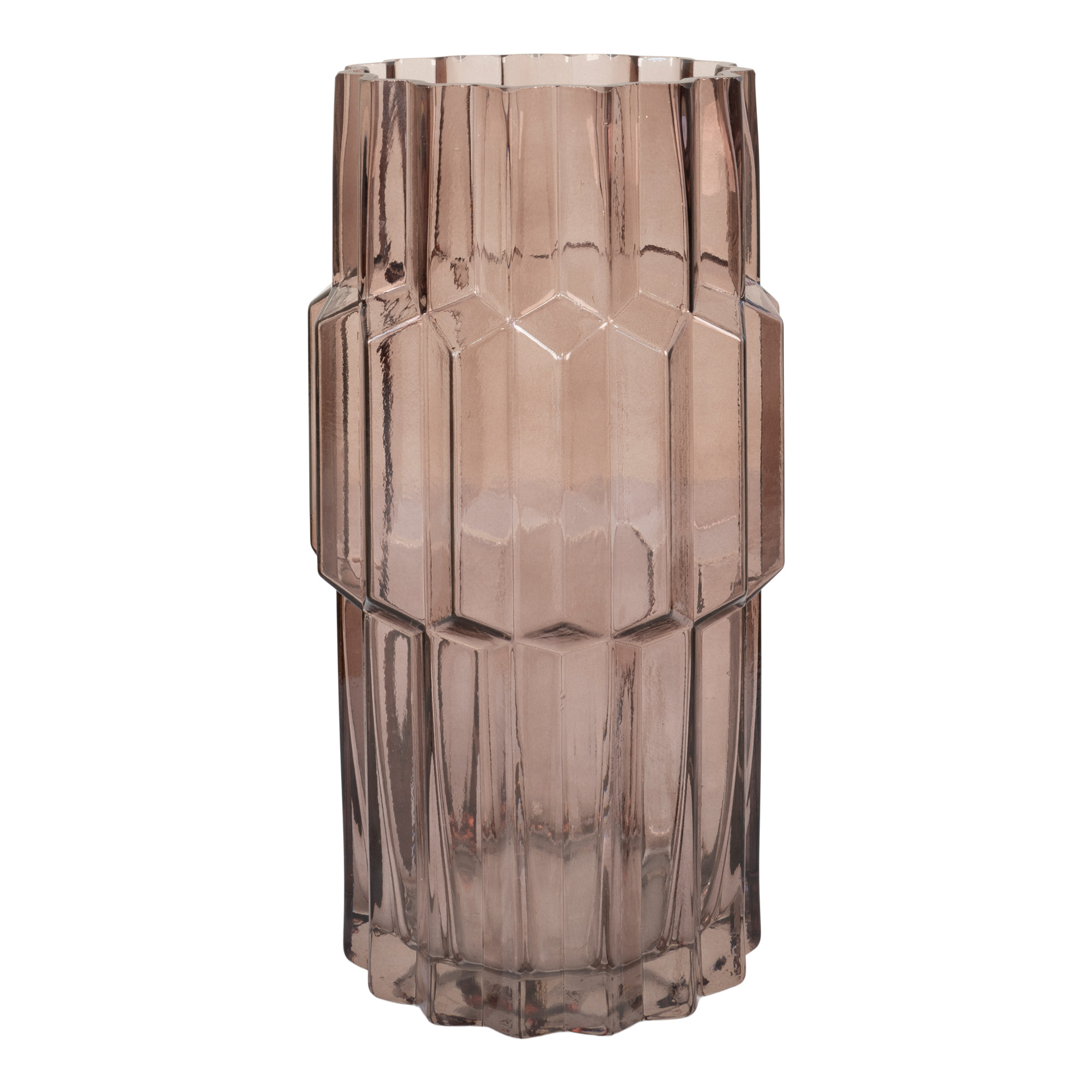 HOUSE NORDIC vase, rund - lilla glas (H:26)